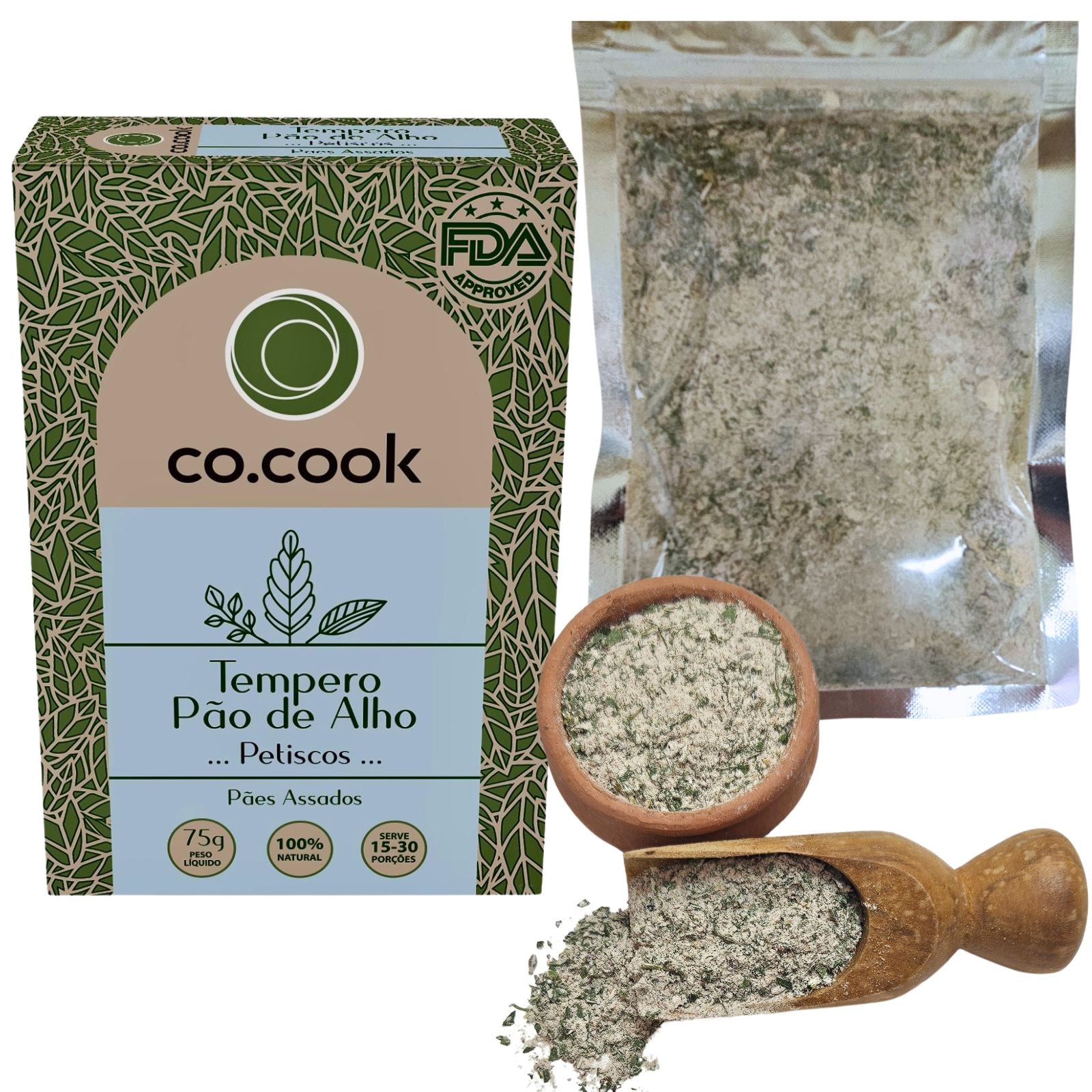 CoCook Tempero 100% Natural Pão de Alho Petiscos 75g (COCPAOAL75)