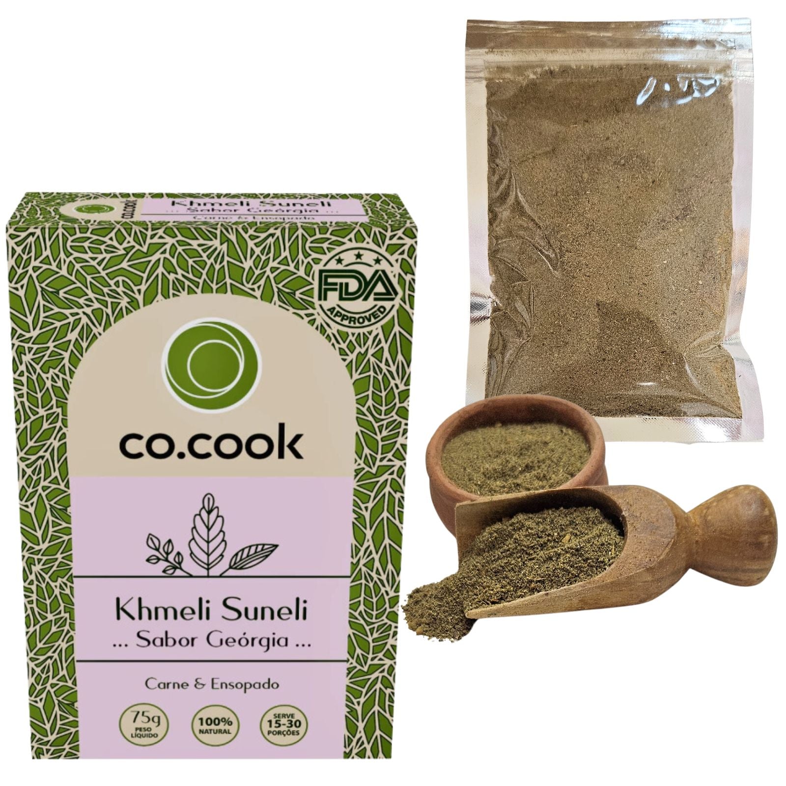 Tempero Funcional 100% Natural CoCook Khmeli Suneli Sabor Georgia 75g (COKHSU75)