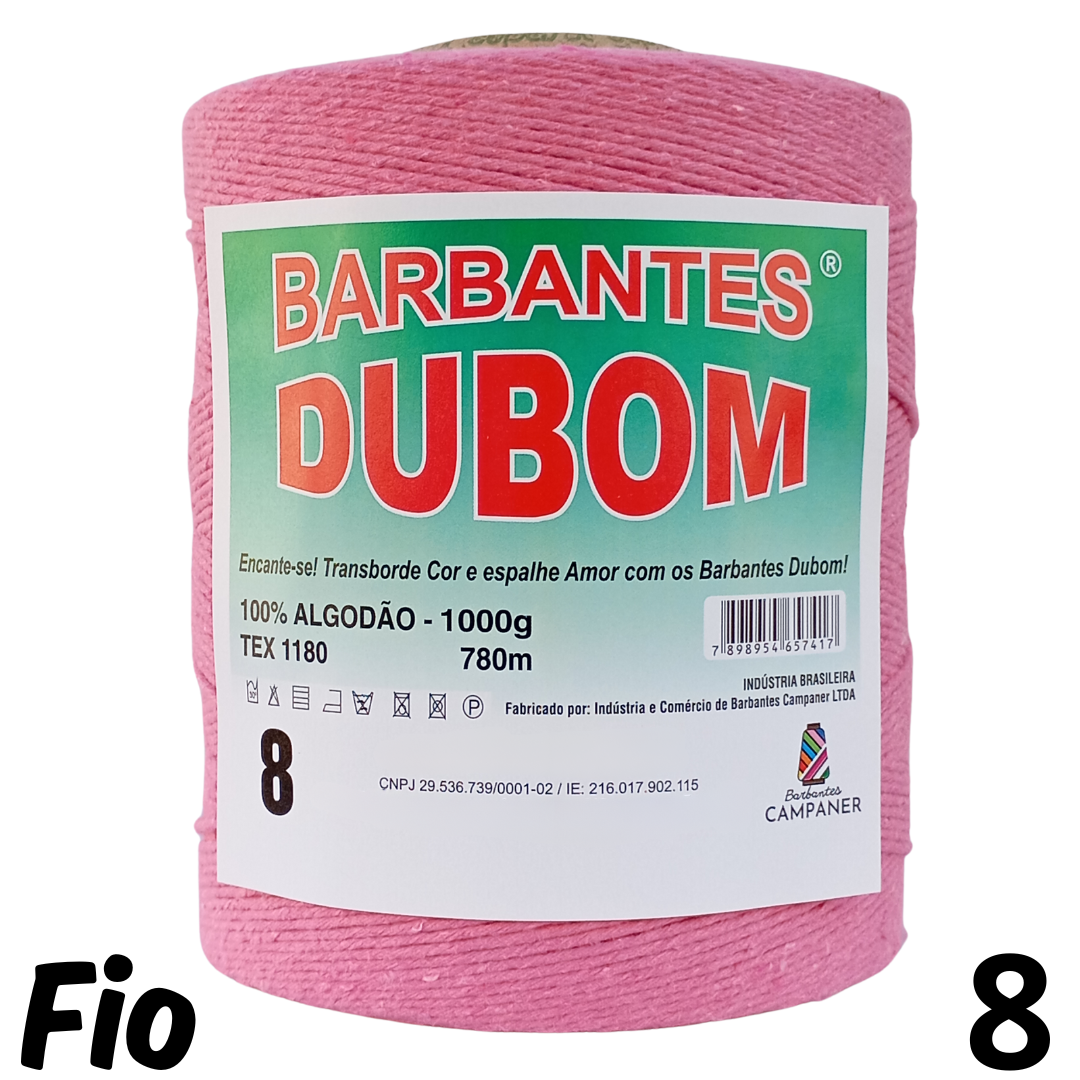 Barbante Dubom Rosa Escuro - 1 Kg - Fio 8 (1133)