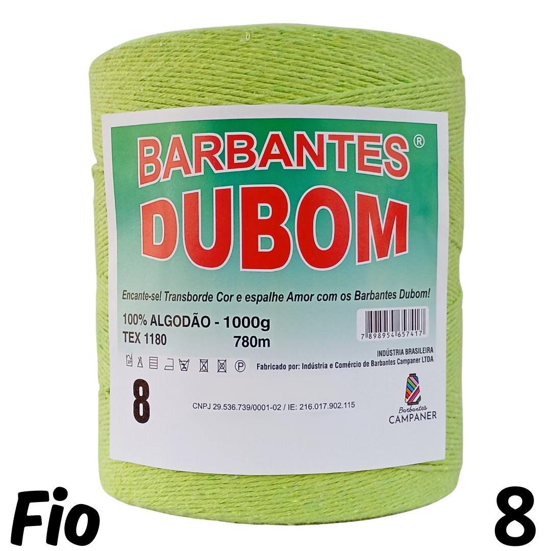Barbante Dubom Verde Abacate - 1 Kg - Fio 8 - 780m (1136)