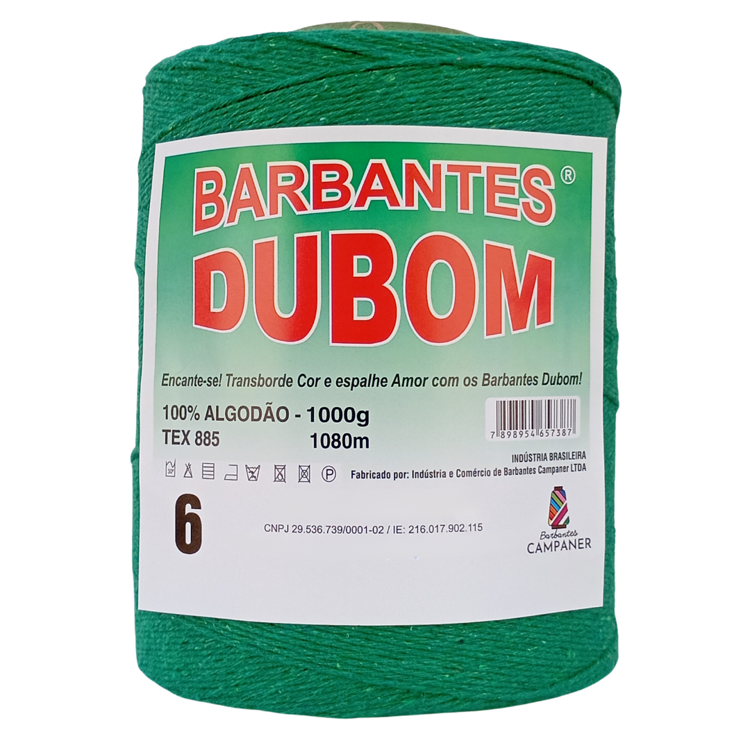 Barbante Dubom Verde Bandeira - 1 Kg - Fio 6 (1106)