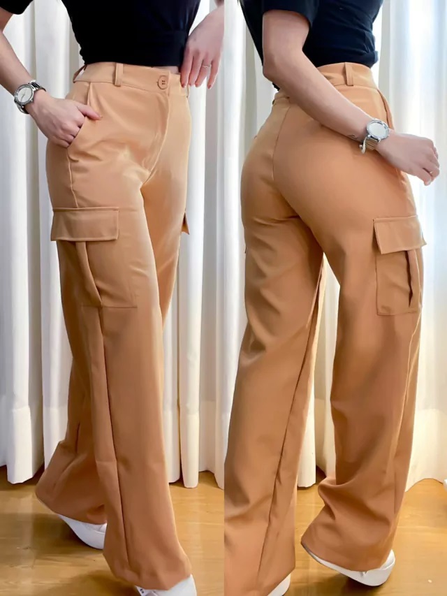 Calça em Alfaiataria Pantalona Cargo Doroti Ref. 973 (12345670018924146223)