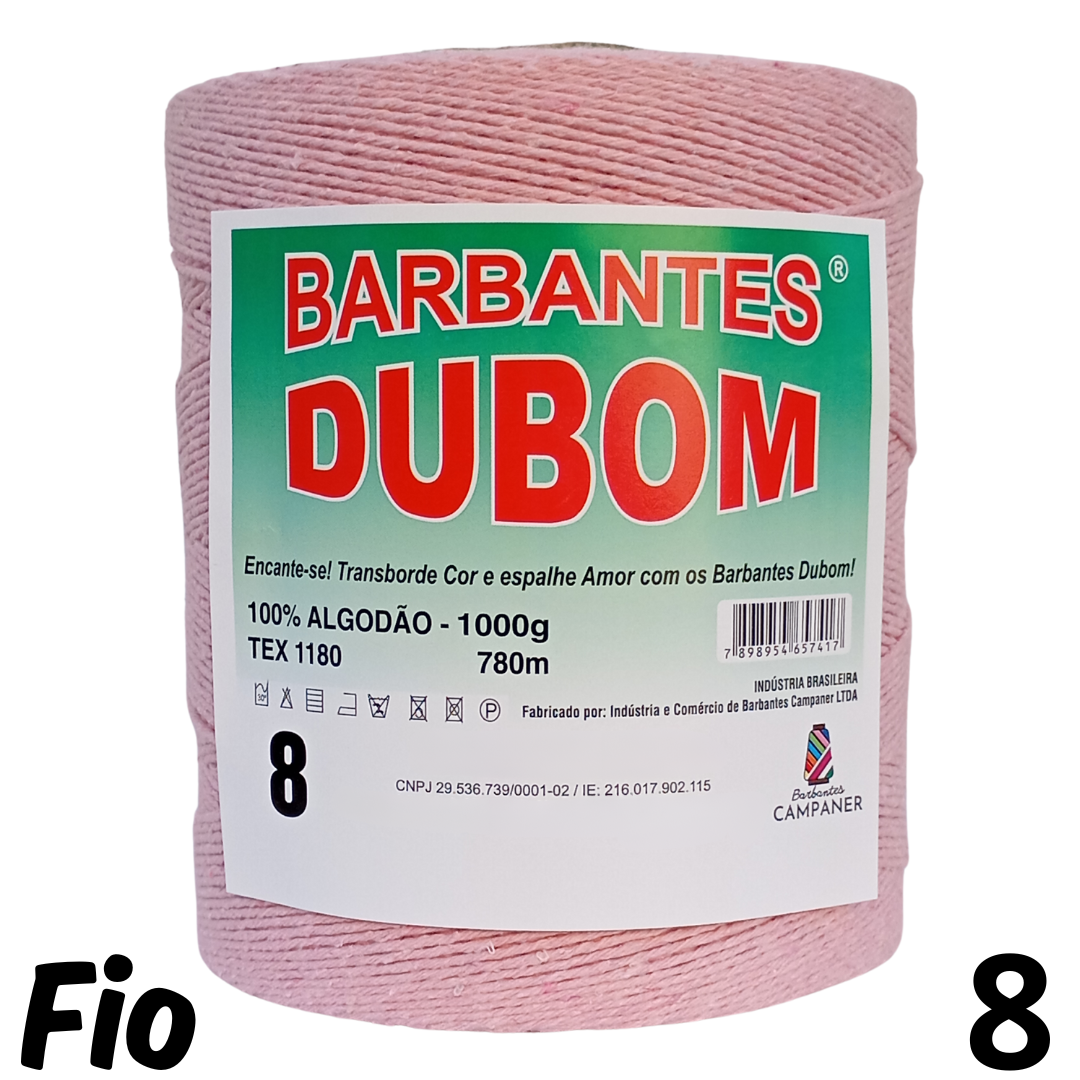 Barbante Dubom Rosa Bebê - 1 Kg - Fio 8 - 780m (1131)