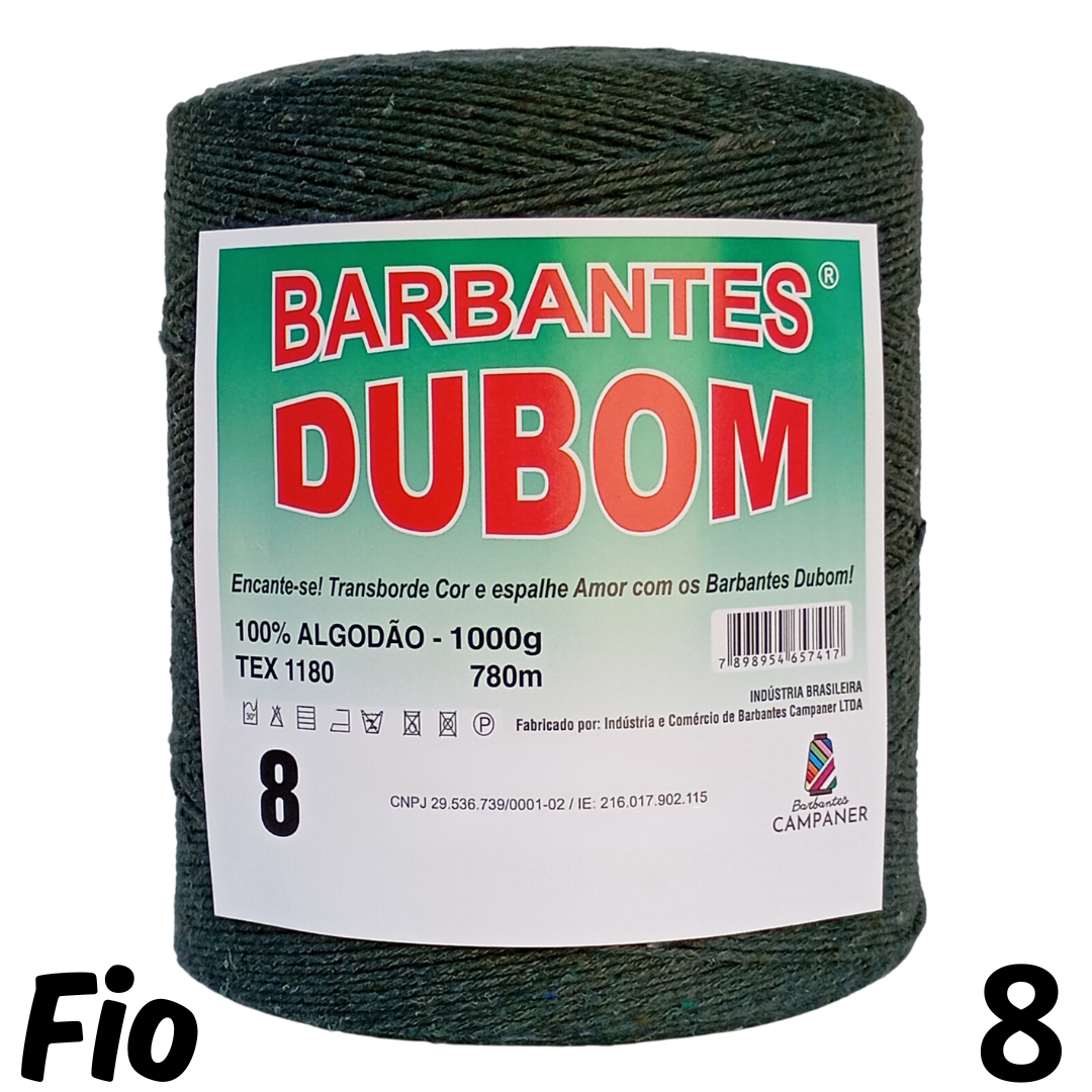 Barbante Dubom Verde Amazônia  - 1 Kg - Fio 8 - 780m (1138)