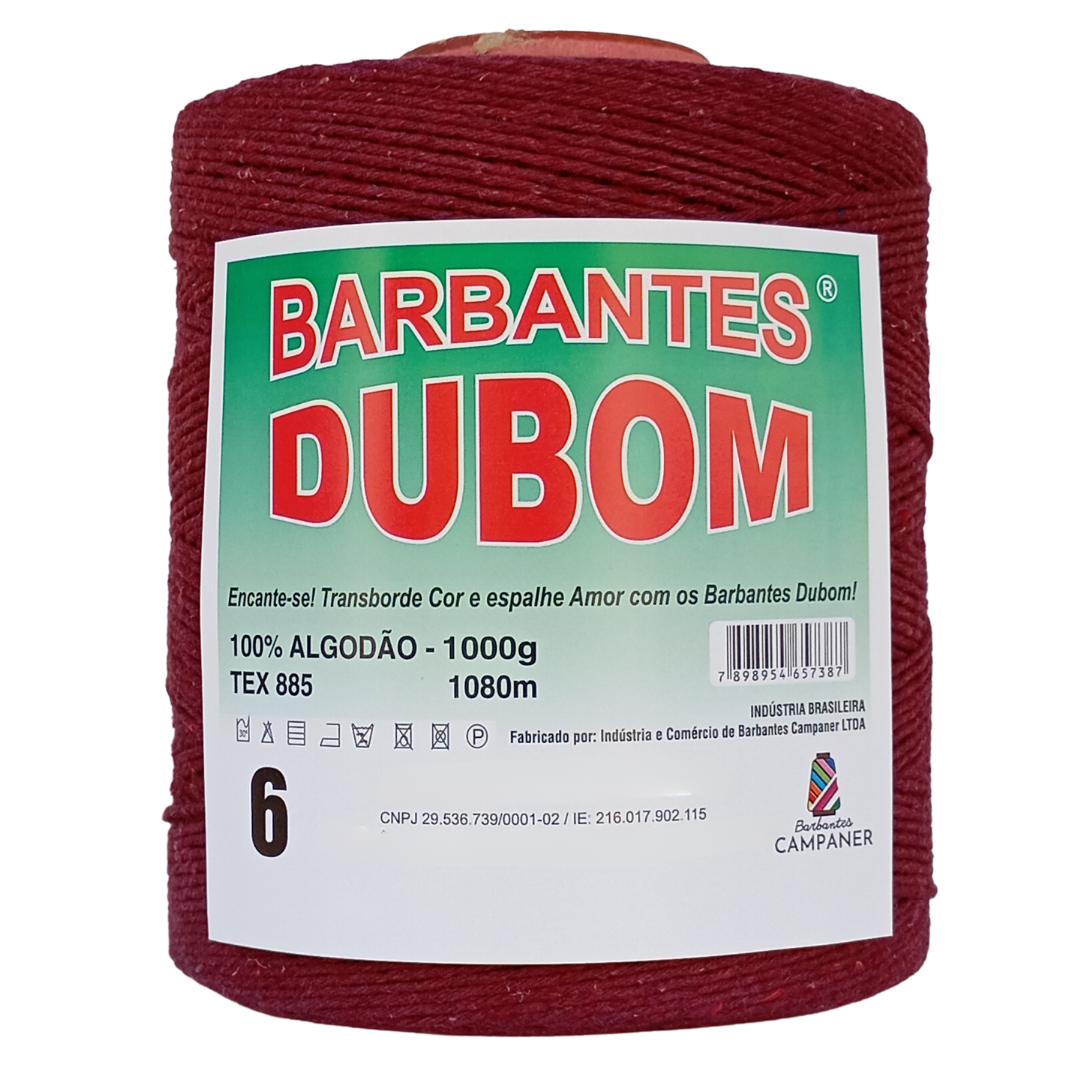 Barbante Dubom Vinho - 1 Kg - Fio 6 (1452)
