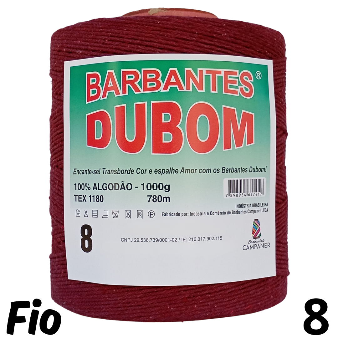Barbante Dubom Vinho - 1 Kg - Fio 8 - 780m (1455)