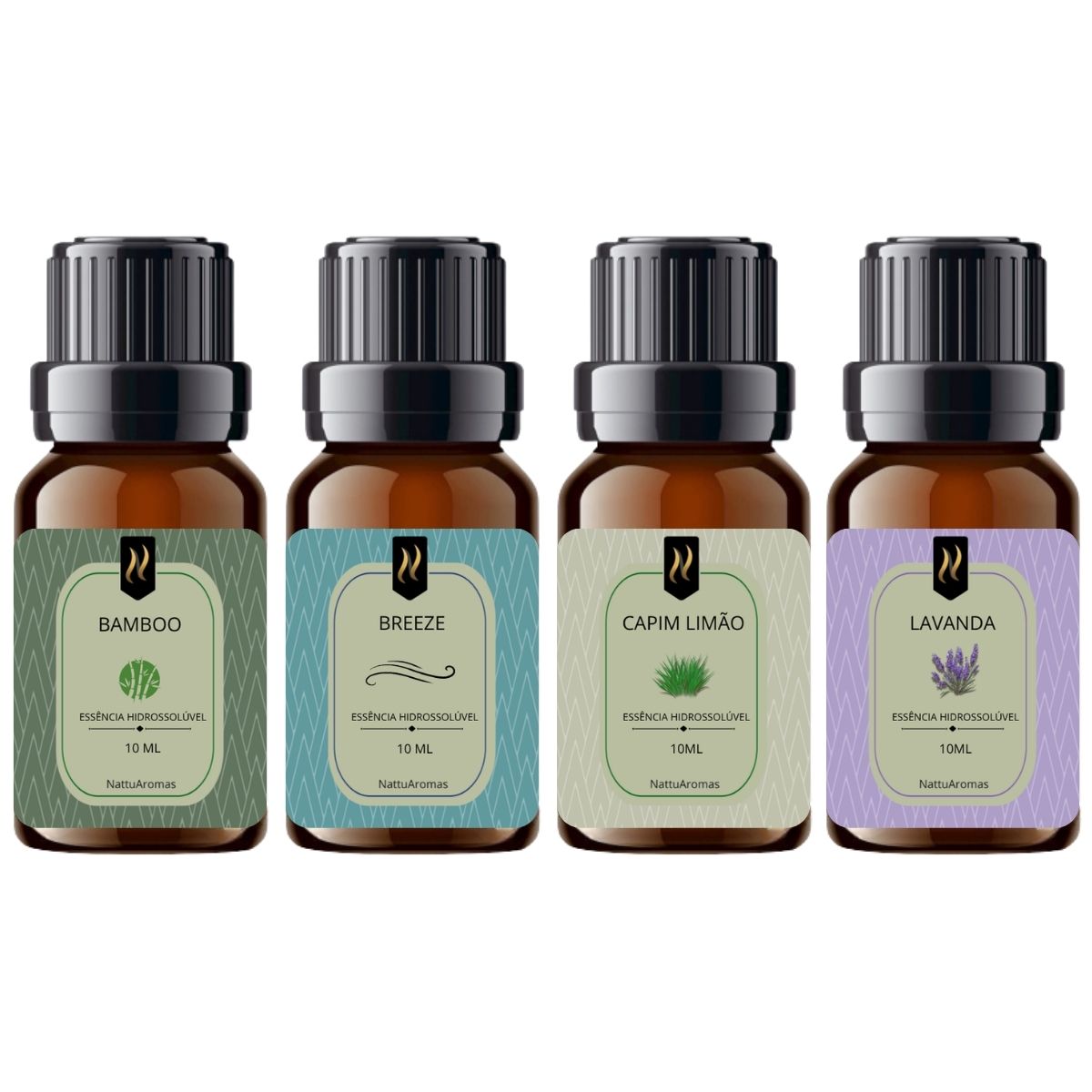 Kit Top 4 Essências Aromatizantes Para Difusor Nattuaromas (7897523152155)