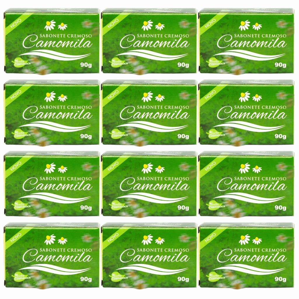 Kit 12 - Sabonete Natural Camomila 90g - Aroeira Cosmética - Pele Sensível, Limpeza e Suavidade (AR-12-7898351965306)
