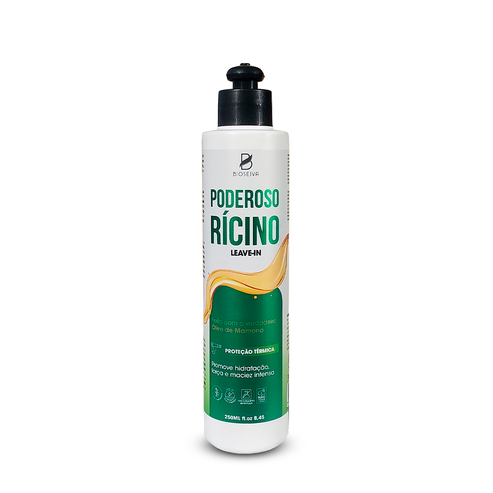 Leave-In Rícino BioSeiva 250mL - Hidratação, Proteção Térmica e Controle de Frizz para Cabelos (7898931325766)