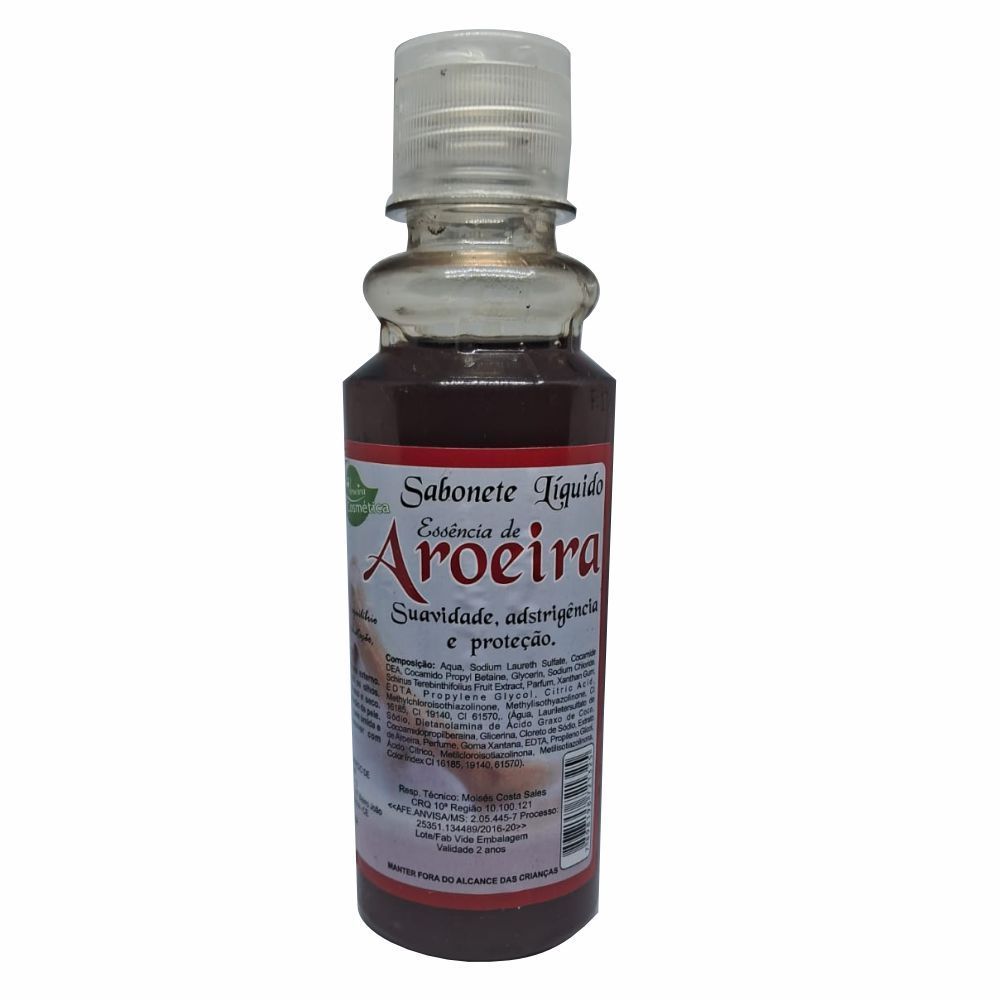 Sabonete Líquido Essência de Aroeira 200mL Aroeira Cosmética - Limpeza, Hidratação e Suavidade (7898744460142)