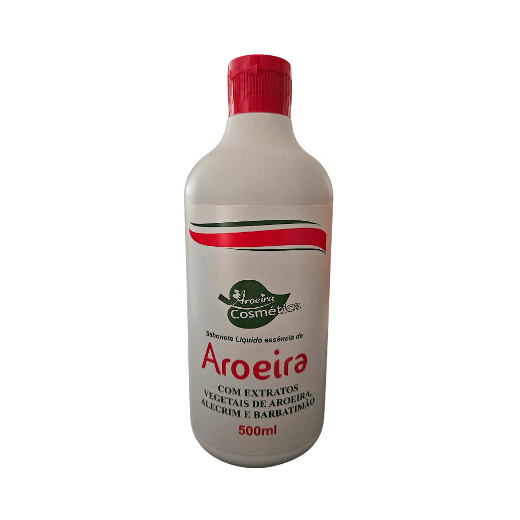 Sabonete Líquido Essência de Aroeira 500mL Aroeira Cosmética - Extratos Aroeira Alecrim Barbatimão (7898744460371)