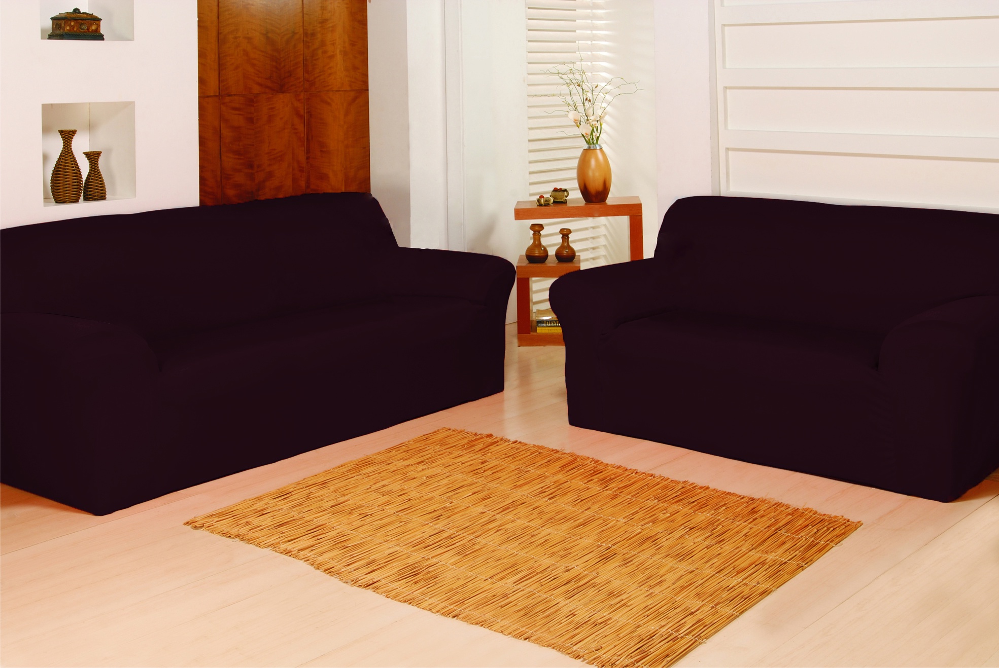 Capa de Sofá Adere Lisa Marrom 02 e 03 Lugares (817)