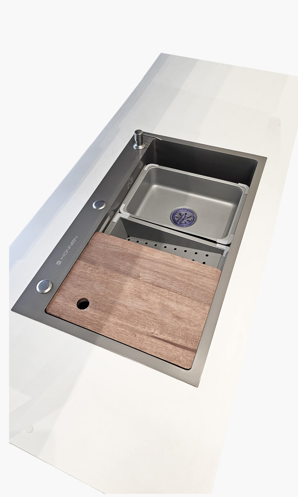 Cuba para Cozinha Gourmet com Acessórios 75 x 46 x 21cm Cinza Chumbo - Konnen Metais - ST008G