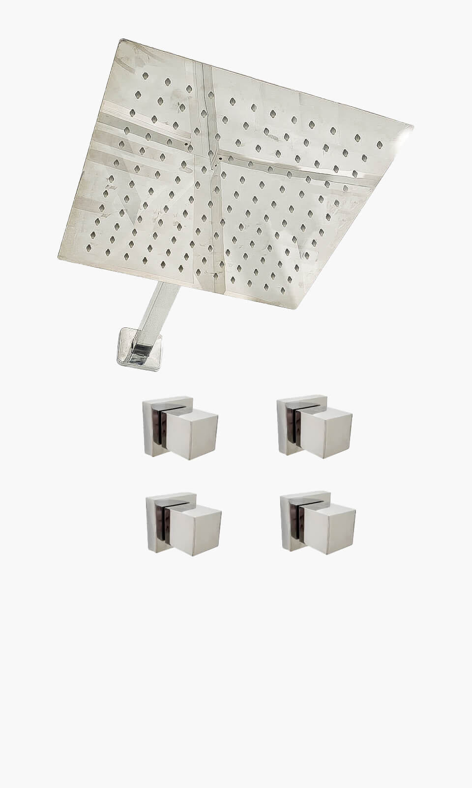 Kit Área de Banho - Cromado - Square - Registro Simples - Konnen Metais - KD30-C-Q-RS