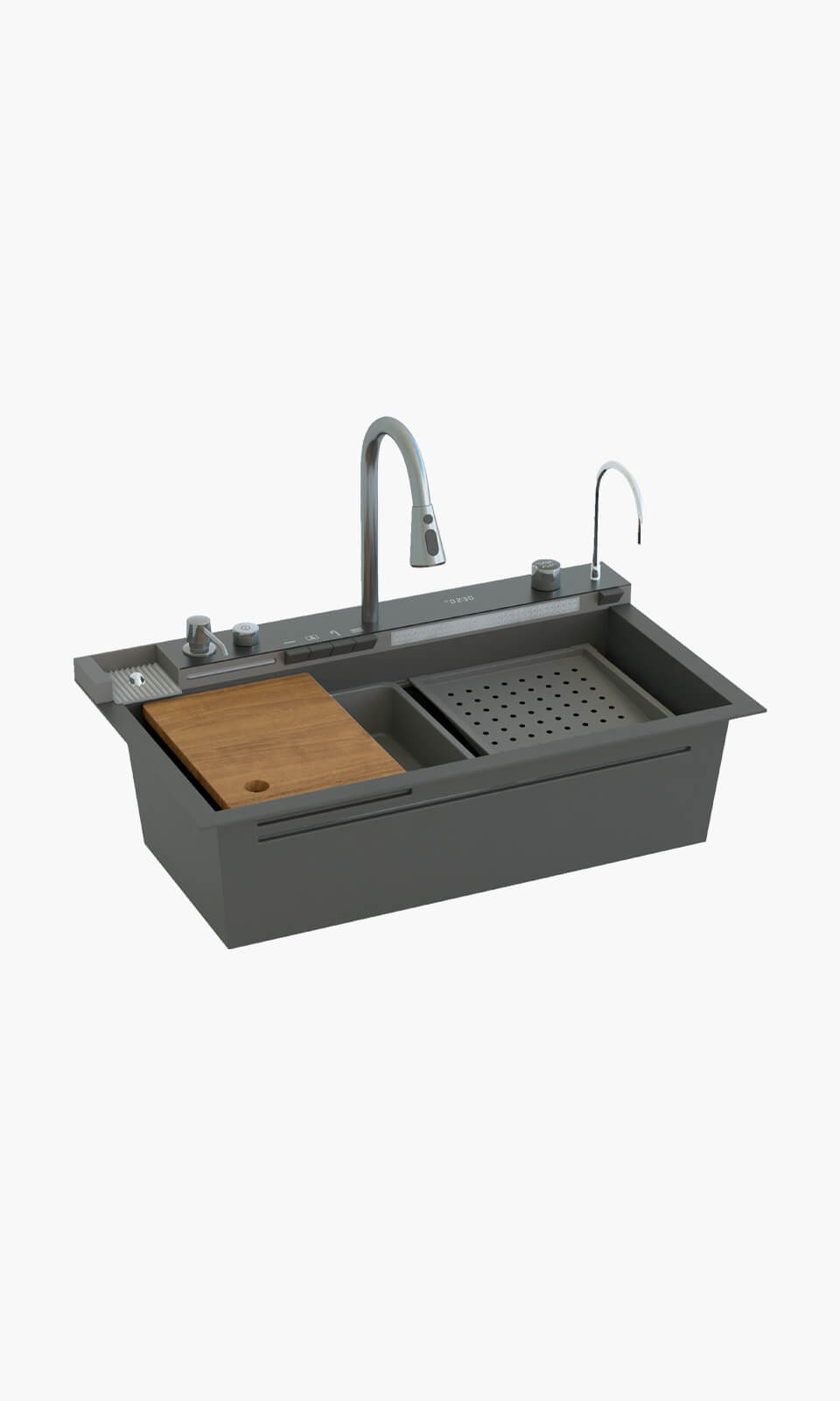 Torneira Gourmet para Cozinha Inteligente com Cuba Gourmet Multifuncional 75 x 46 x 21cm Alta Tecnologia - Konnen Metais (ST008-M)