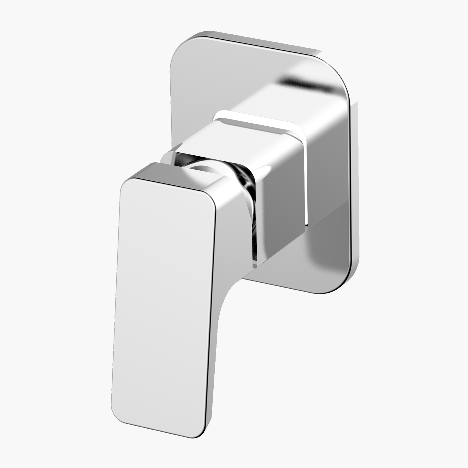 Registro de Chuveiro Misturador Monocomando 2 vias Quadrado - Konnen Metais - Square com base Cromado - SD92047RB