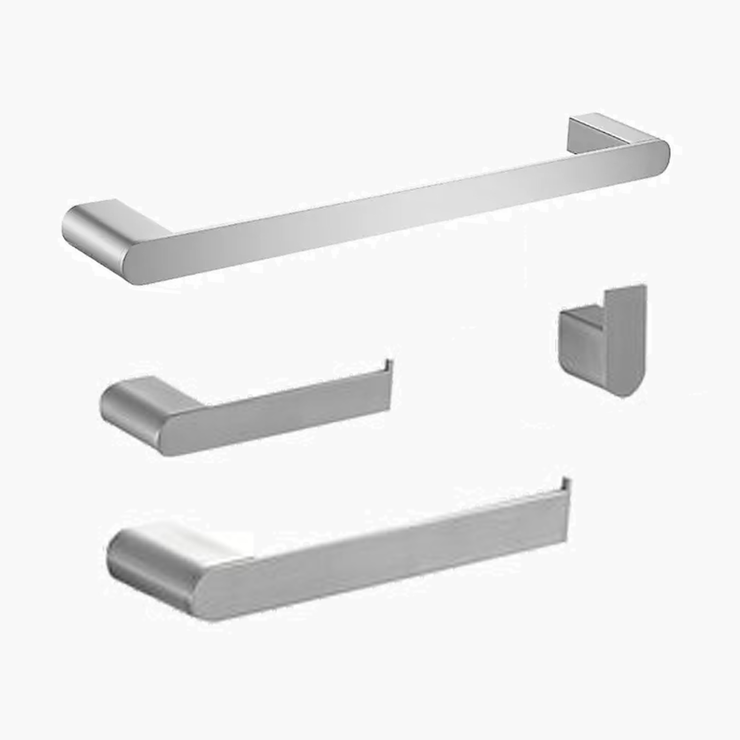 Acessorios para Banheiro Kit com 4 peças - Konnen Metais - Round Toalheiro Simples Cromado - AC-SQ-SG-C (AC-RD-SG-C)