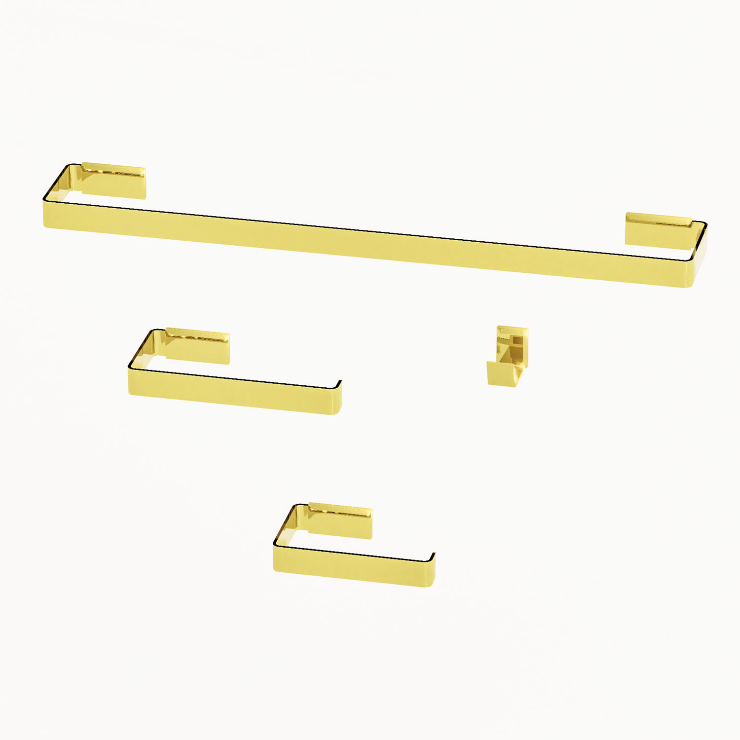 Acessorios para Banheiro Kit com 4 peças - Konnen Metais - Maya Toalheiro Simples - AC-MY-SG