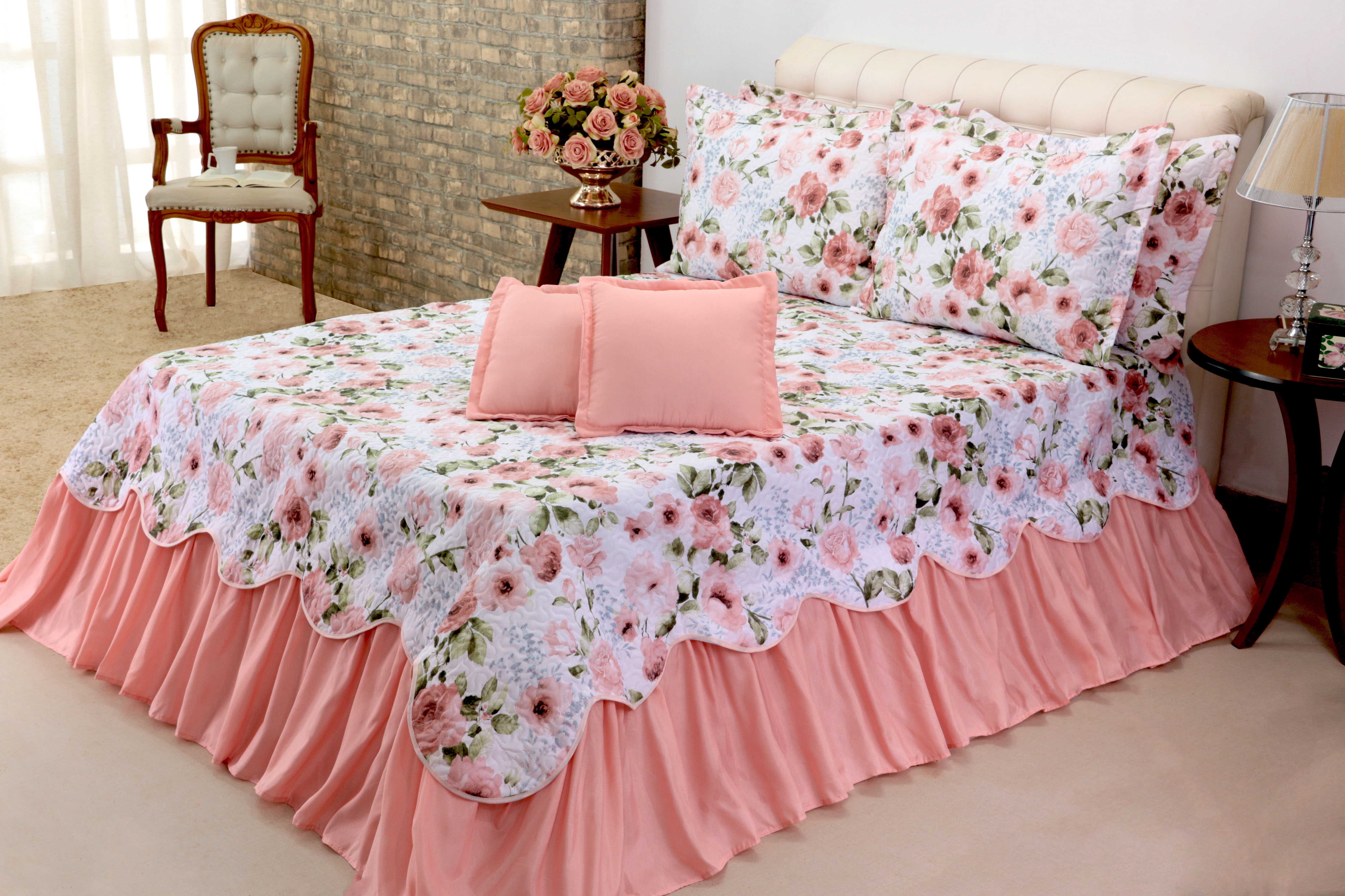 Kit Cobreleito Belize Casal Queen 05 peças Buque (5878)