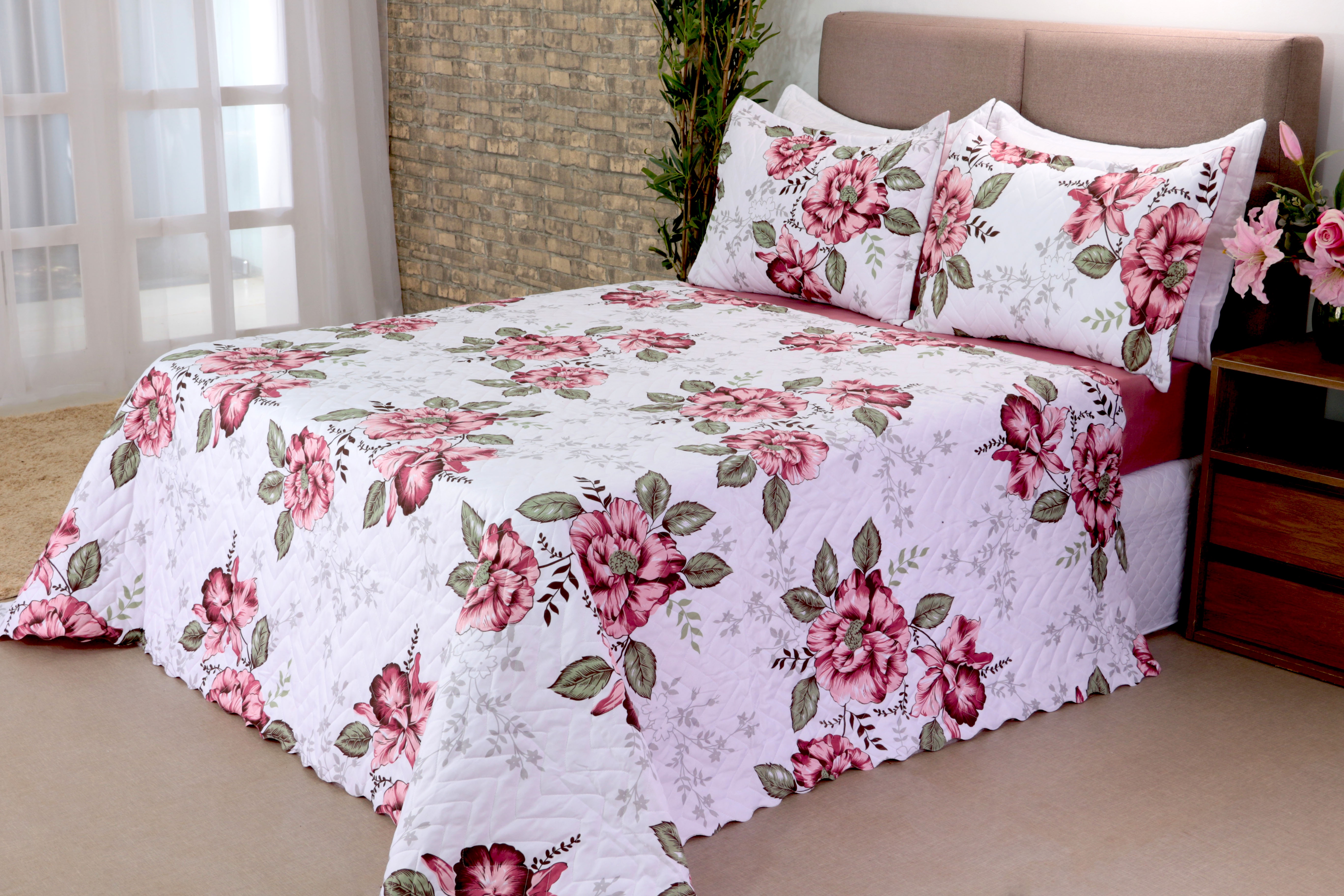 Cobreleito Bouti Garden Queen Amapola 03 peças (5865)