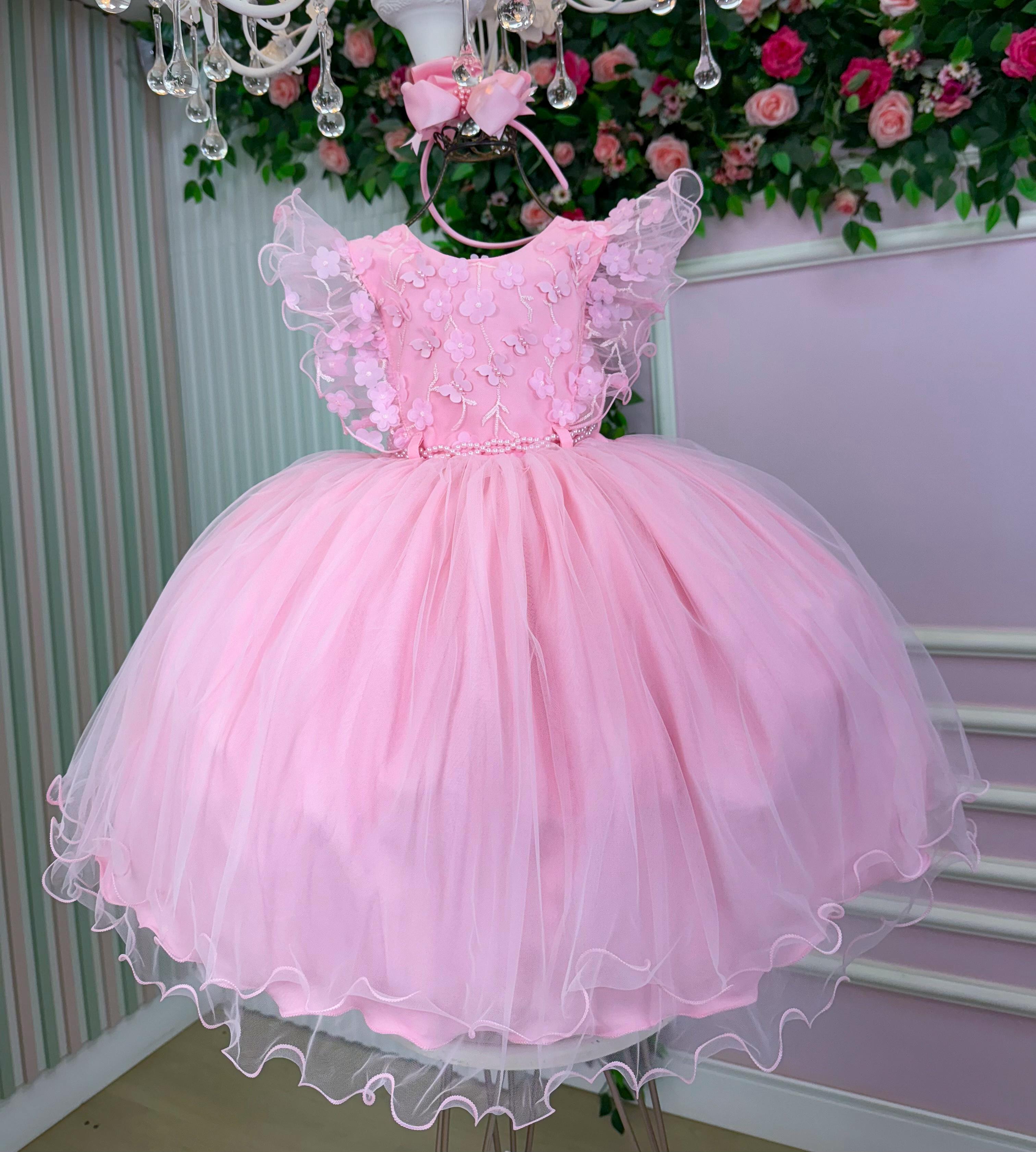Vestido Menina Bonita Angelie Rosa Bebe (VESTMNANGLRSBB)