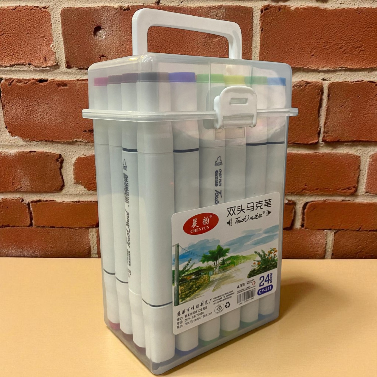 Kit Canetinha c/ 24 Marcador Permanente c/ Estojo Orgainzador kreiz KR HB24 / CY811