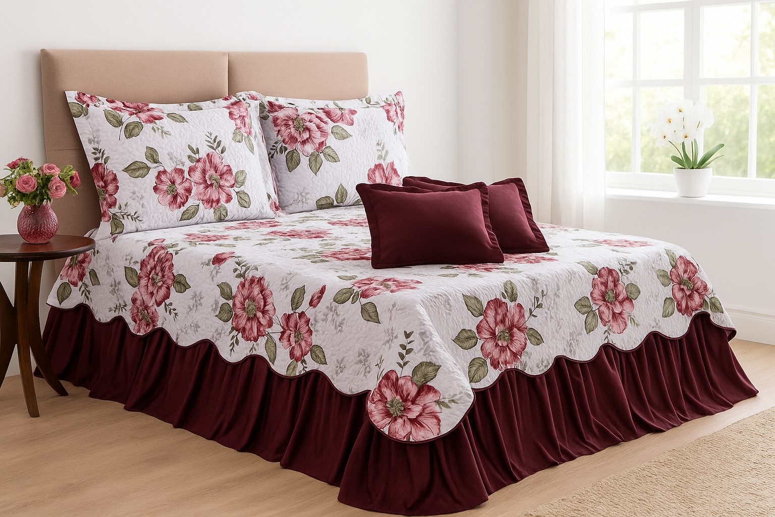 Kit Cobreleito Belize Casal Queen 05 peças Amapola (5877)