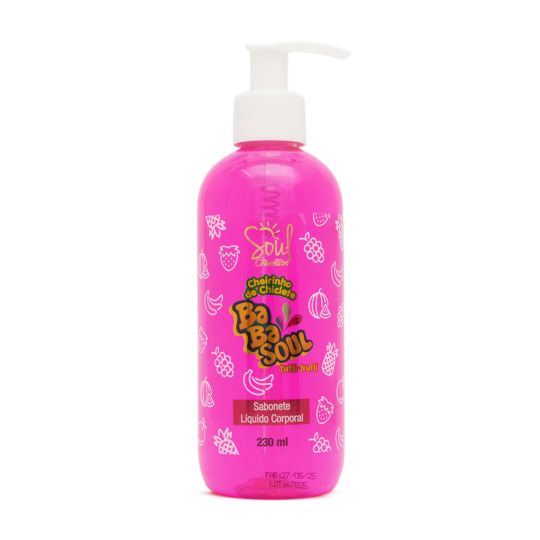 Sabonete Liquido Corporal Cheirinho de Chiclete Tutti-Frutti Babasoul 230ml (726092)