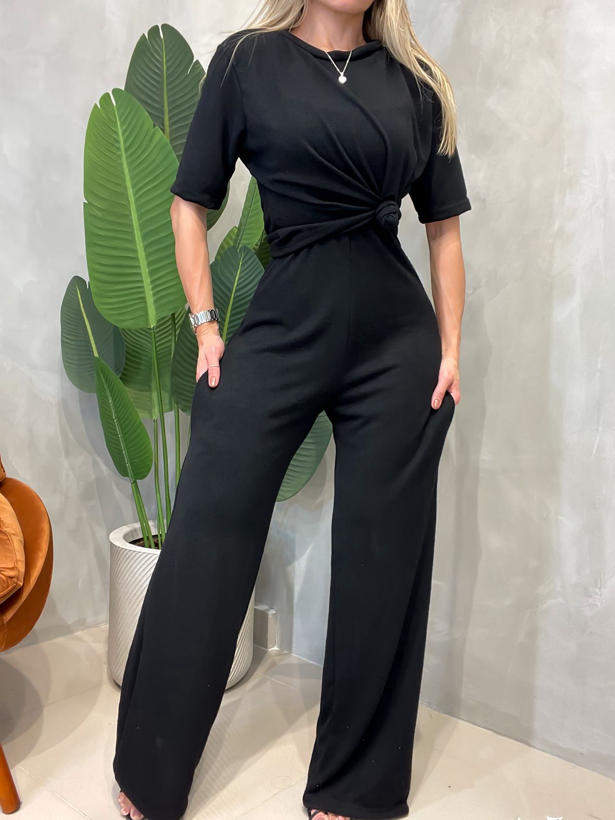 Conjunto em Lãnzinha Macacão e Blusa Manga Curta Ariana Ref. 1577 (12345670018924230021)