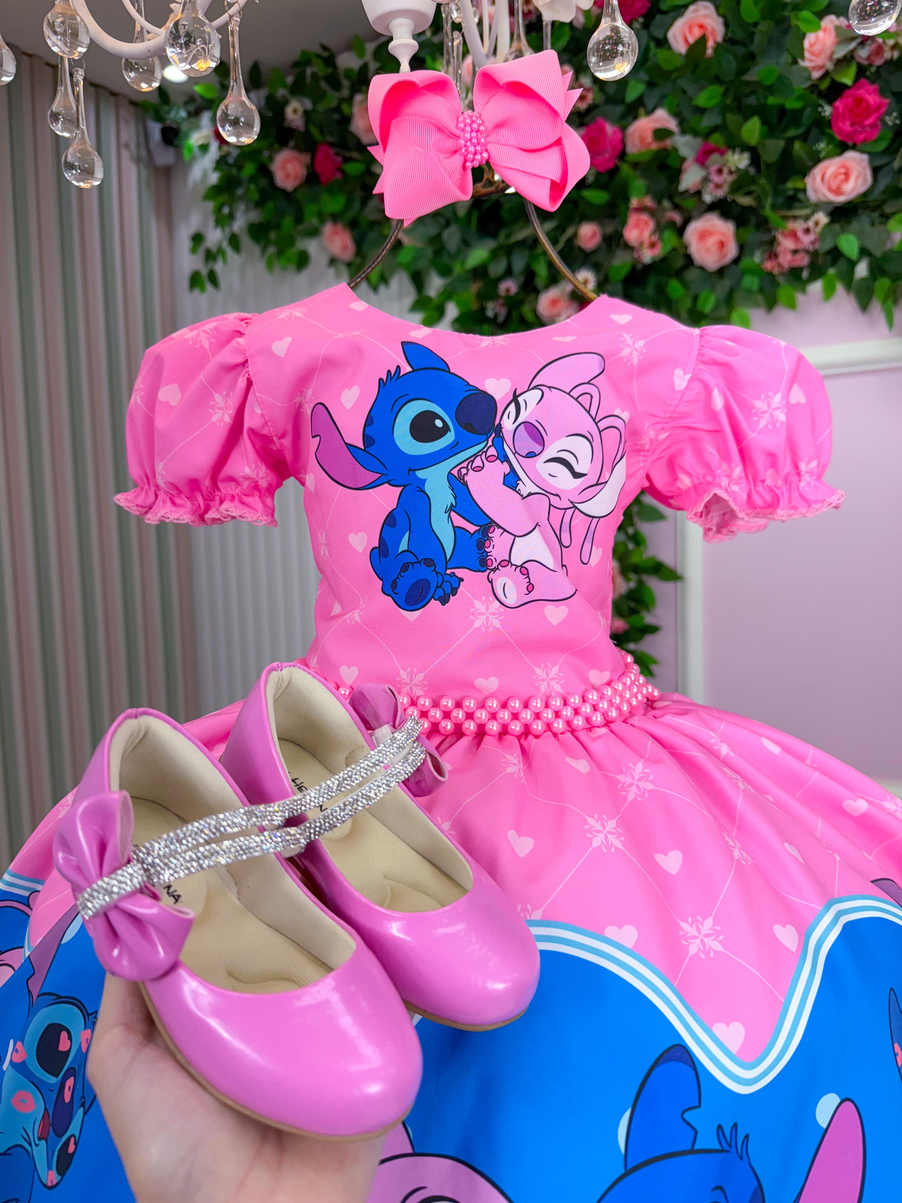 Vestido Tematico Luxo Stitch e Angel Modelo 3 (VESTLXSTANM3)