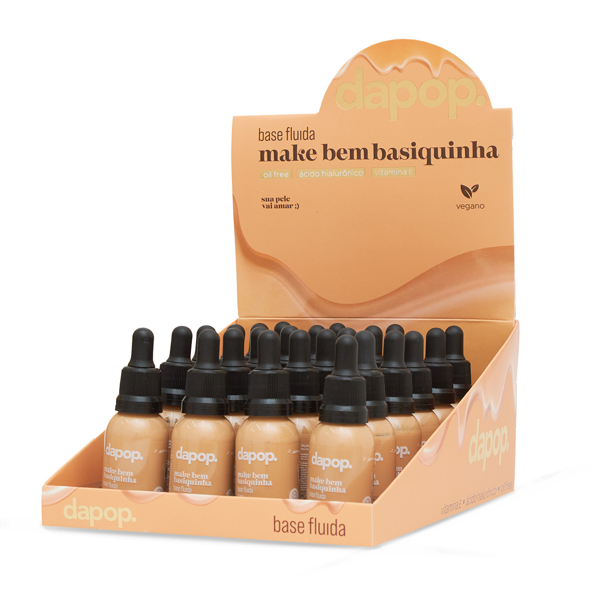 Base Fluída Vegana Cor:2.5 com 24un de 30ml Dapop (726773)
