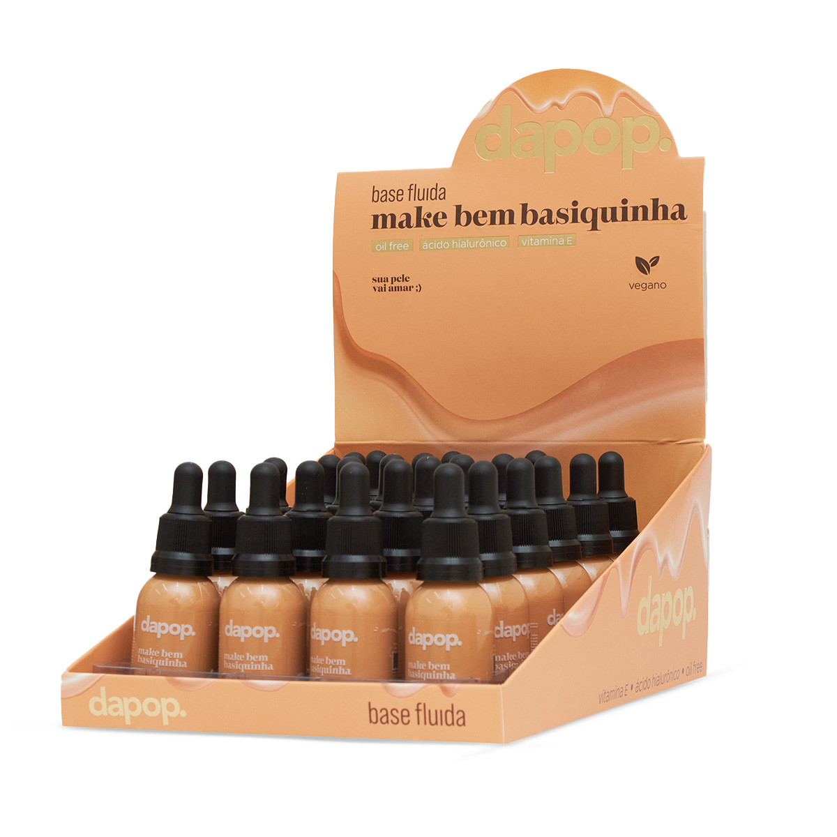 Base Fluída Vegana Cor:4 com 24un de 30ml Dapop (726777)