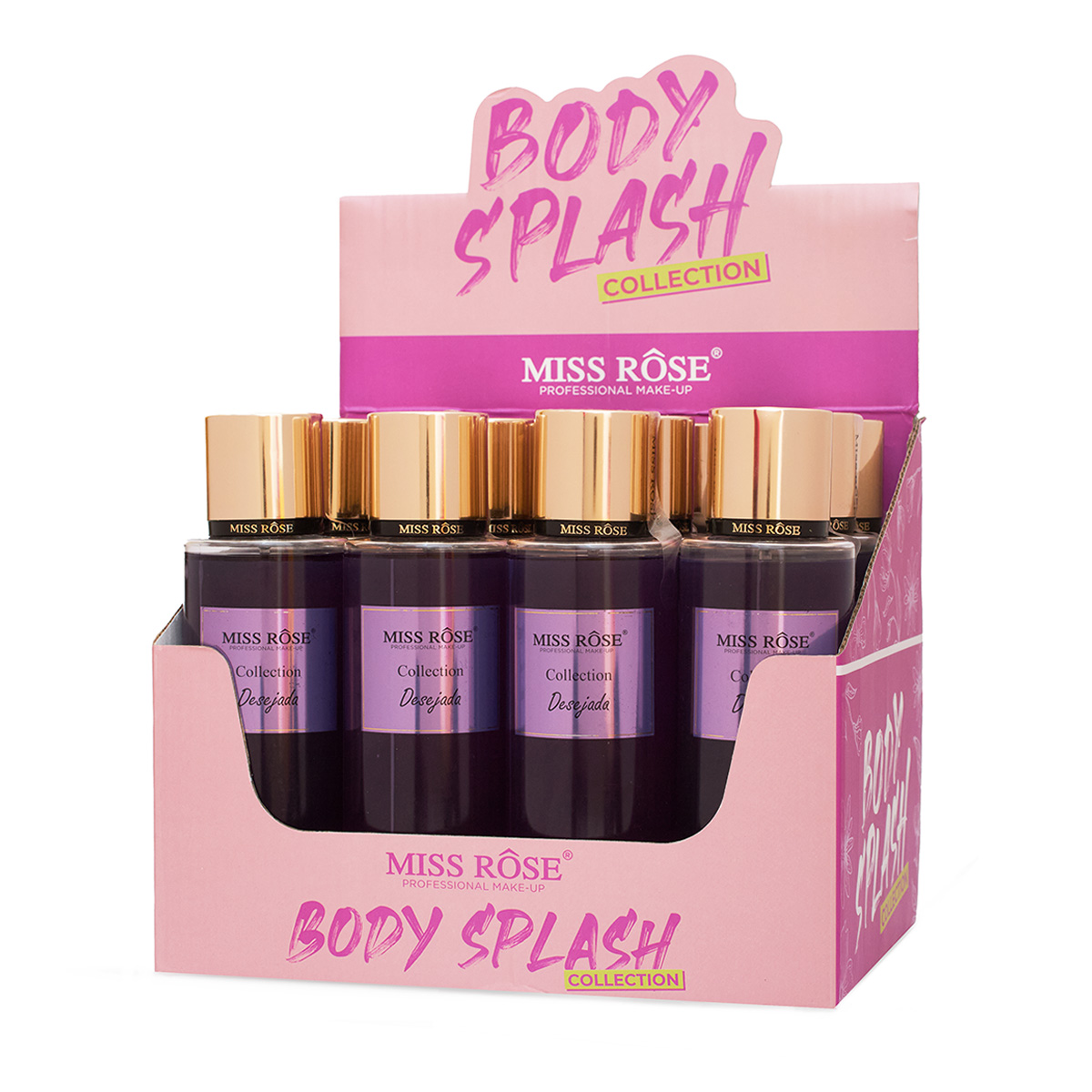 Body Splash Collection Desejada com 12un Miss Rôse 250ml (726760)