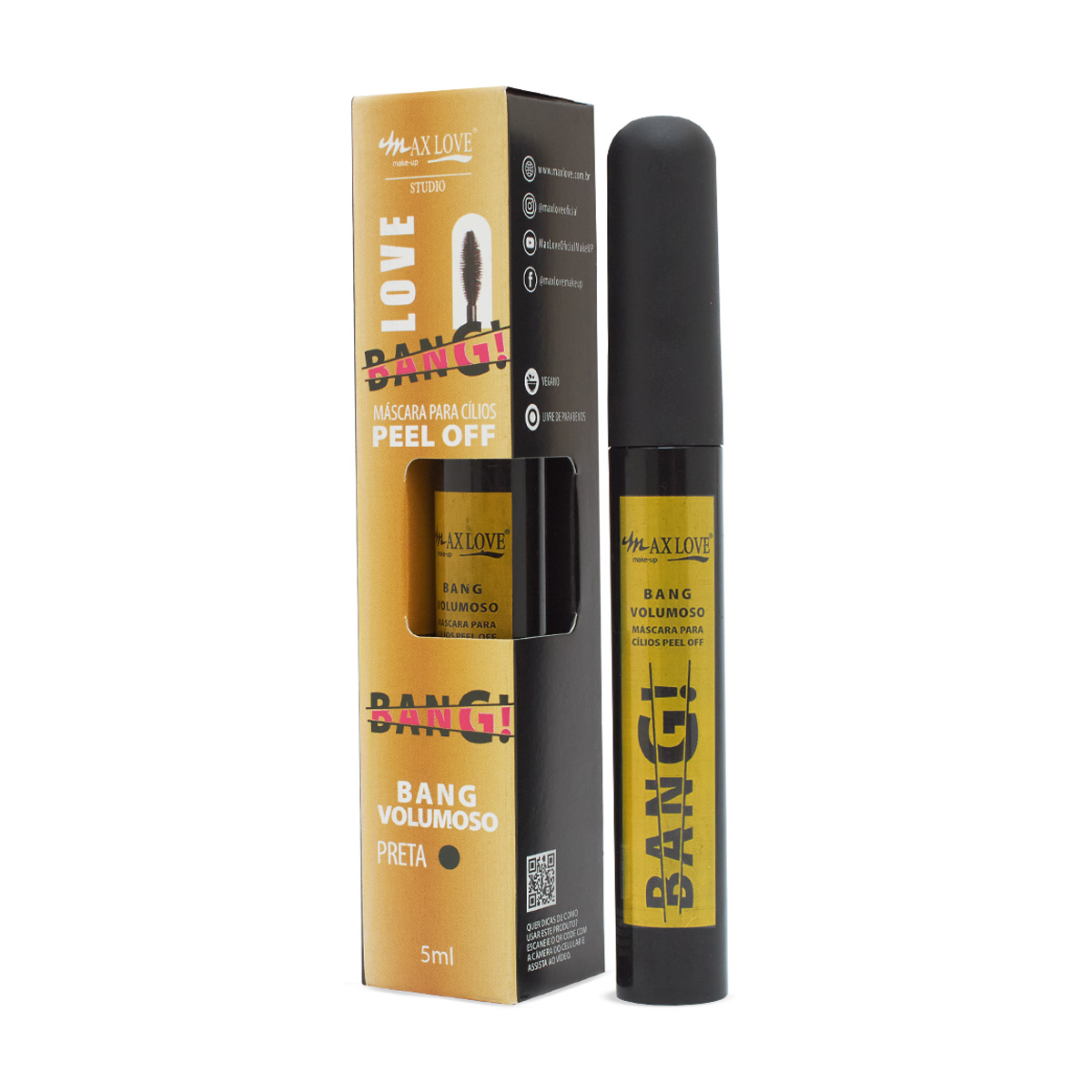 Máscara para Cílios Peel Off Bang Volumoso Nº: 20 Max Love com 5ml (726732)