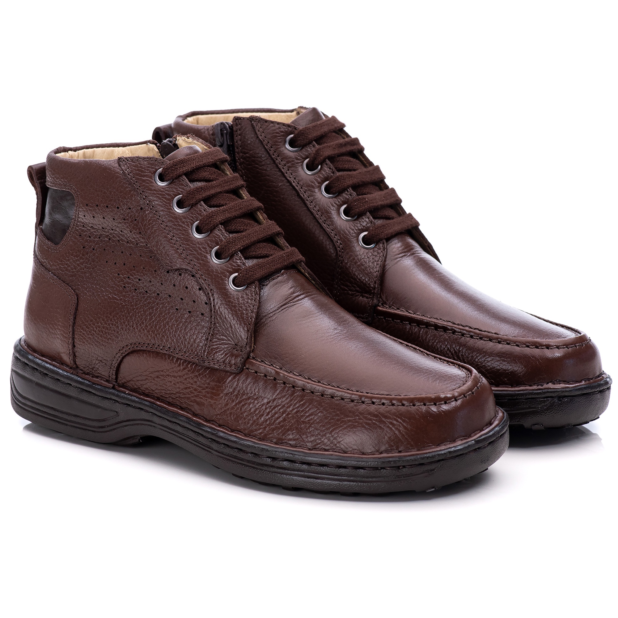 Coturno Casual Conforto Couro Marrom (RT8003FLOCFE)
