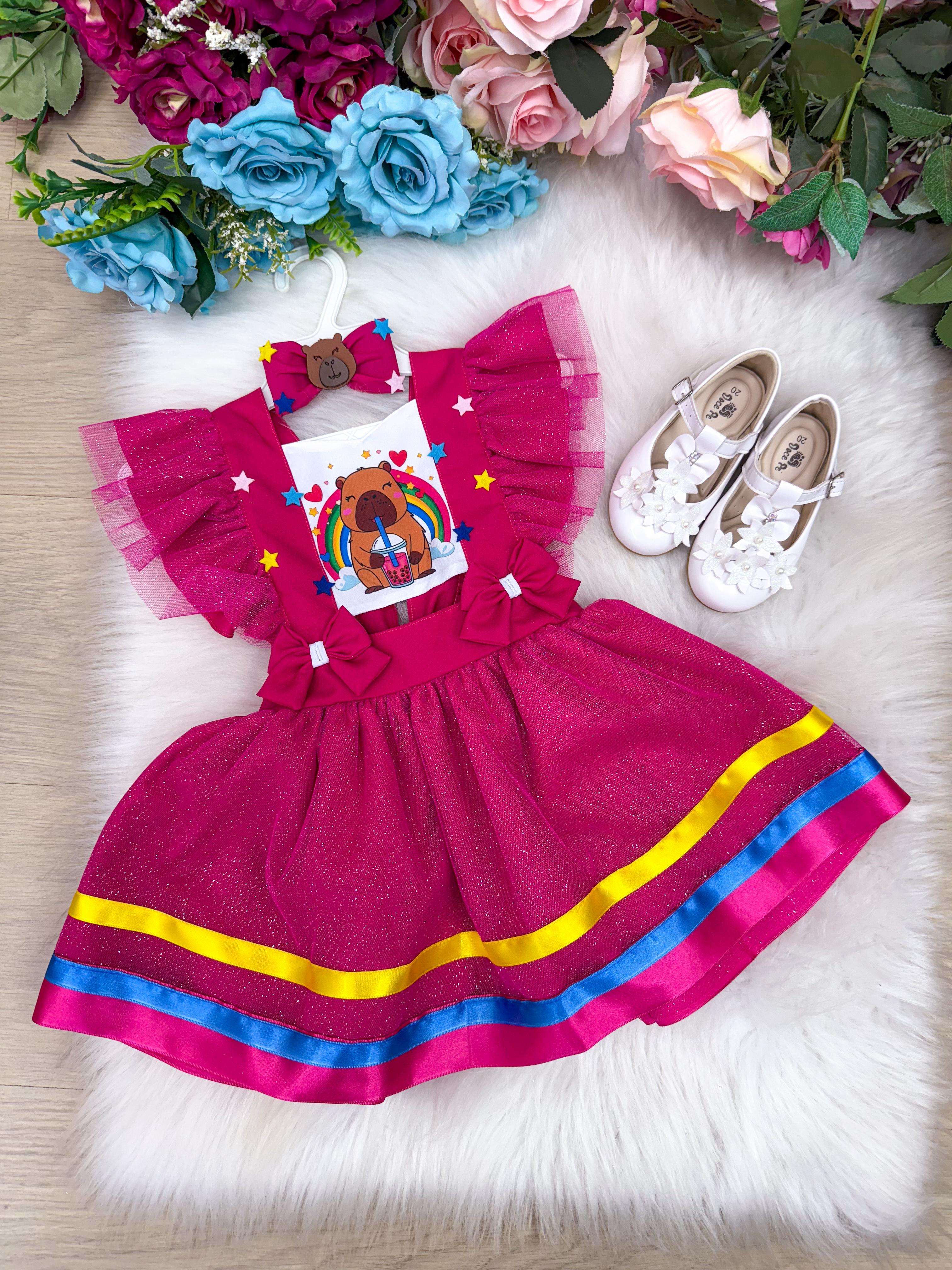 Romper/Vestido Princesa Belli Tematico Capivara (RMPVTPRNBLLTMCPV)