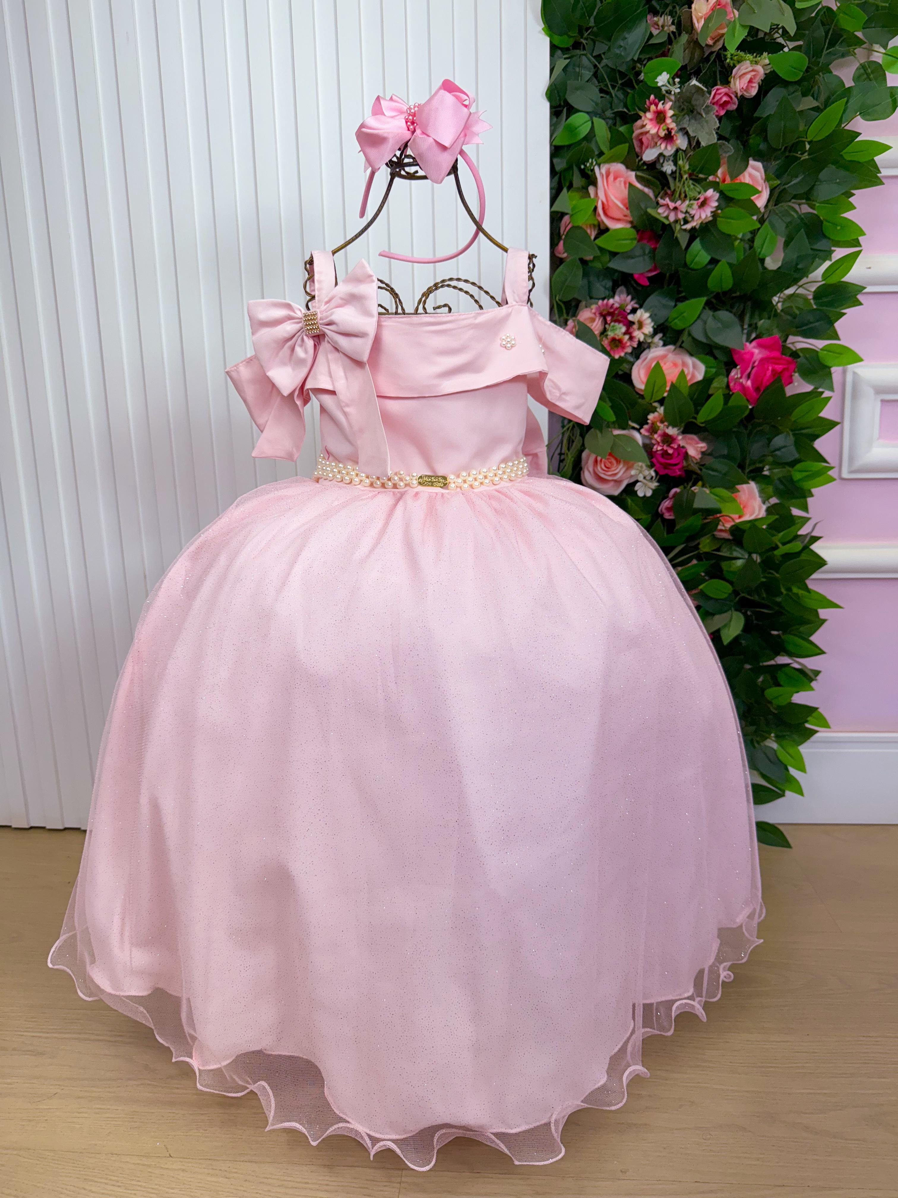 Vestido Banana Club Longo Doce Elegancia Rosa Bebe (VESTBNNCLBLGDCELGRSBB)