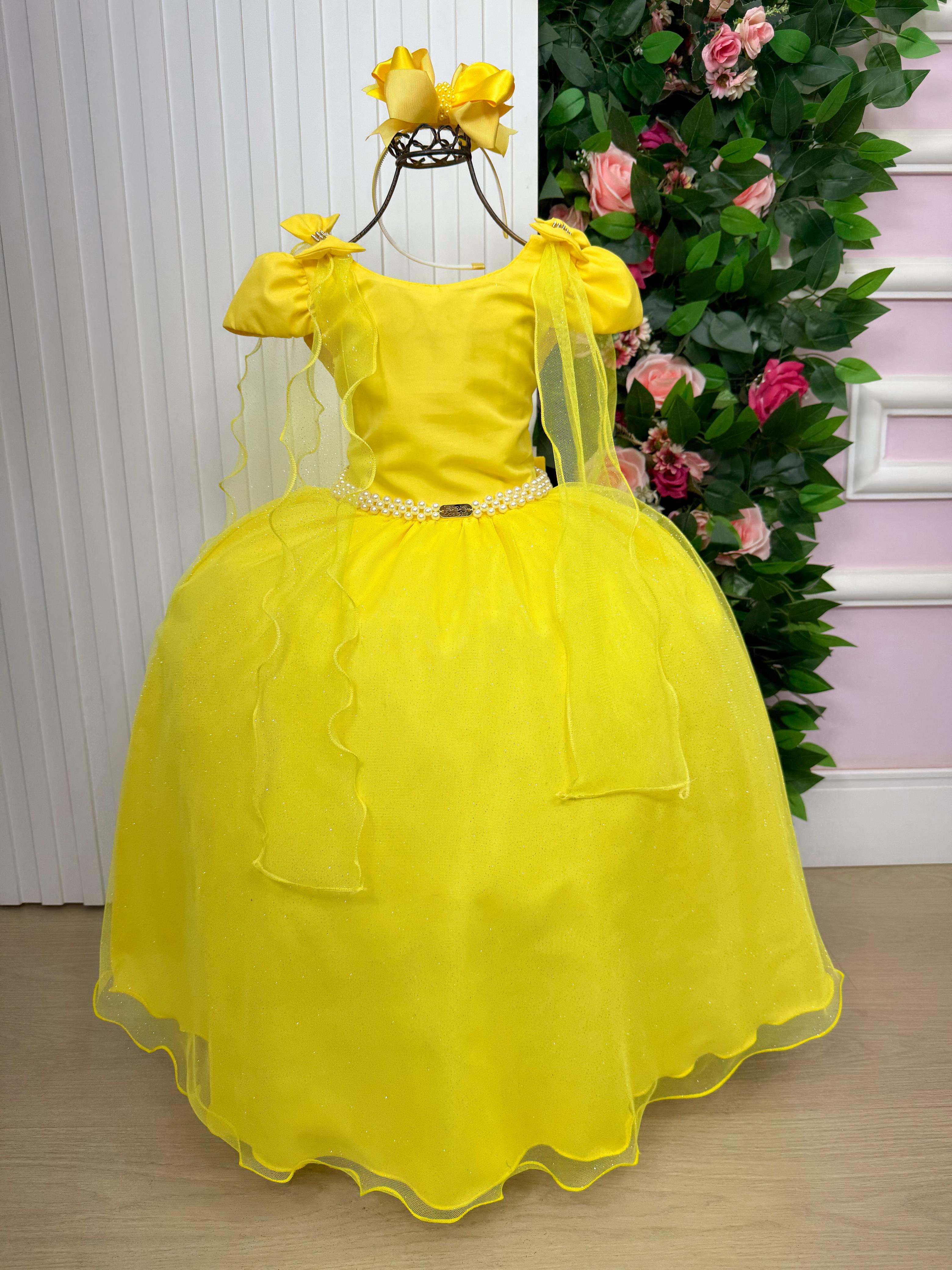 Vestido Banana Club Longo Diamante Amarelo (VESTBNNCLBLGDMAMRL)