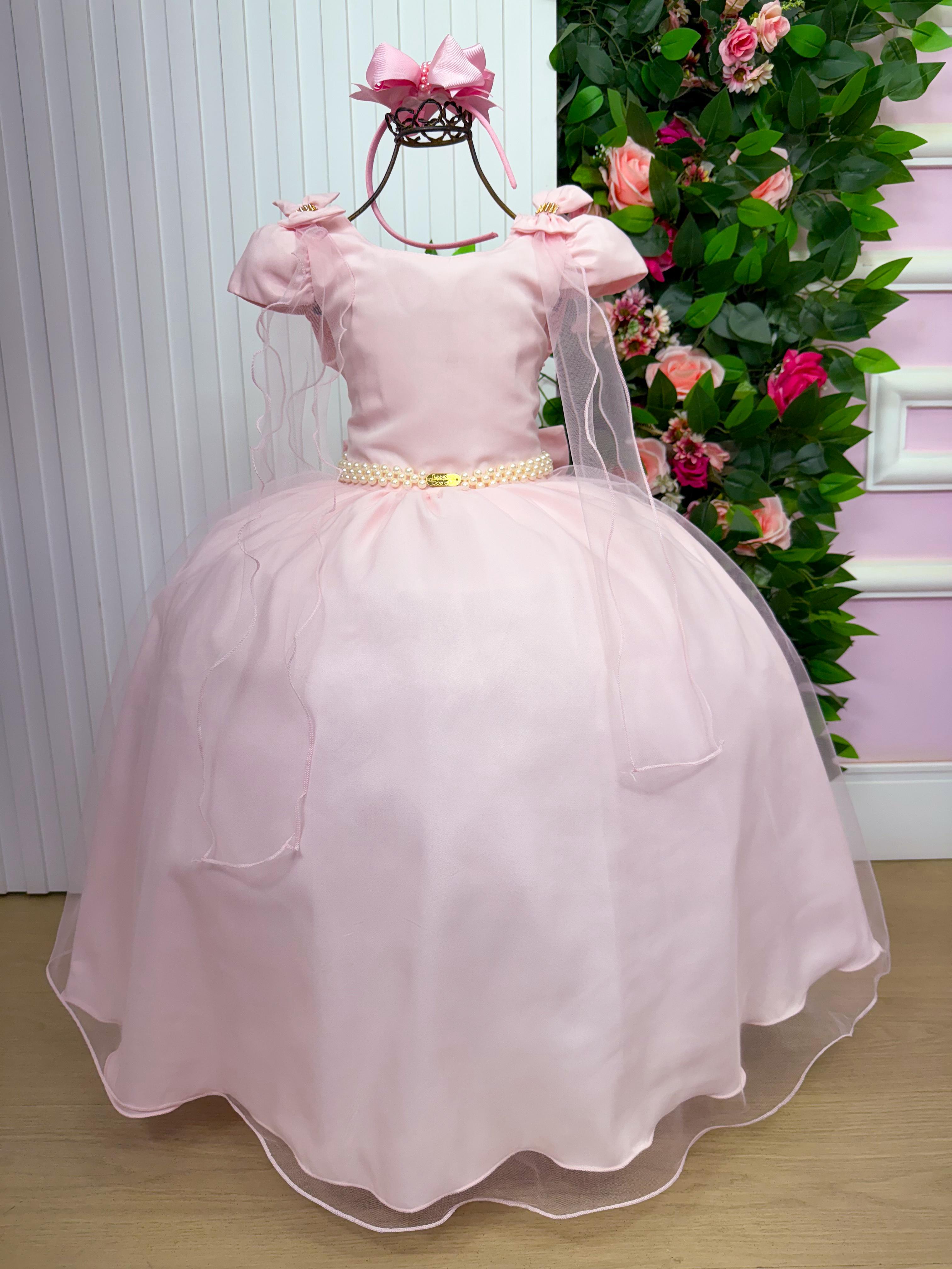 Vestido Banana Club Longo Diamante Rosa Bebe (VESTBNNCLGDMRSBB)