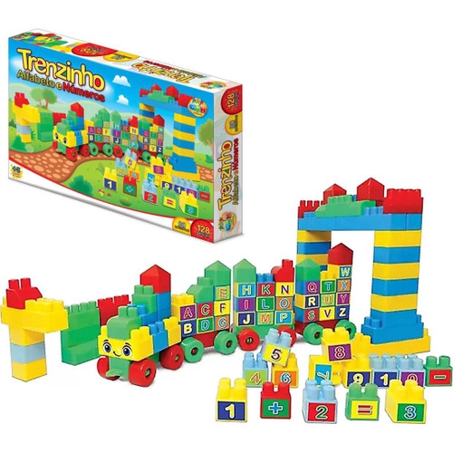 Blocos de Montar Trenzinho Alfabeto 352 - Ggb (094631)