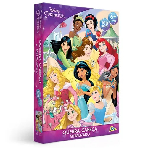 Quebra-cabeça 100 Peças Disney Princesa Metalizado -Jak (064744)