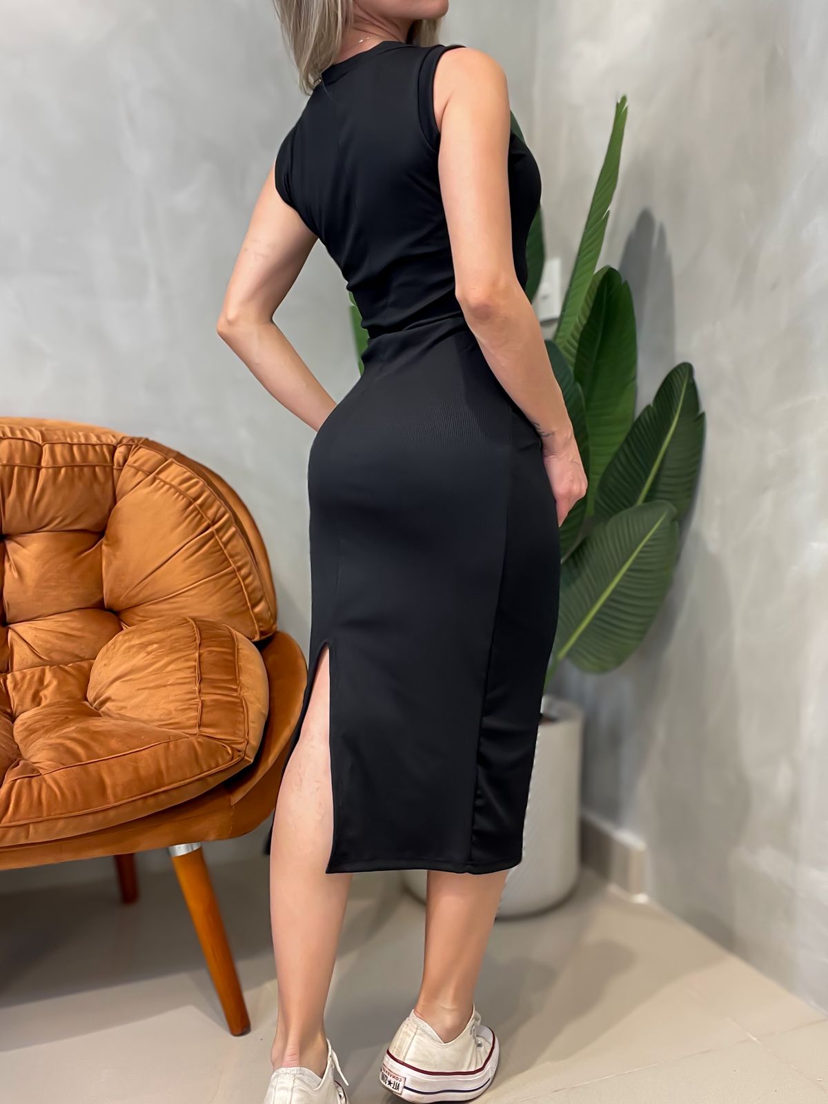 Vestido Midi em Ribana Regata Leticia Ref. 1698 (12345670018924239062)