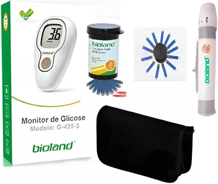 Kit Monitor de Glicose Modelo G425-3 Branco - Bioland (1268)