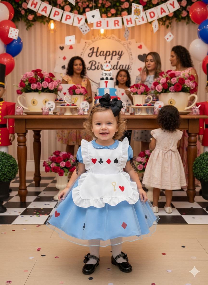 Vestido Princesa Belli Alice no Pais das Maravilhas (VETSPRNCBLALCPDMRL)