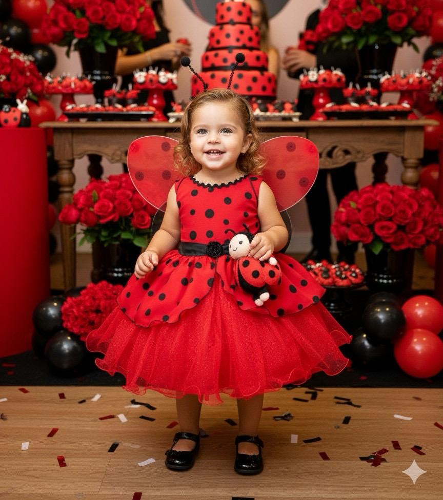 Vestido Tematicos Luxinho Joaninha (VESTTMCLXNJAN)