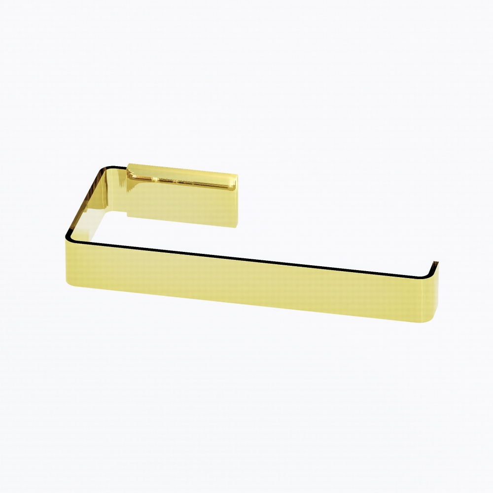 B-9527T01102G S TOALHEIRO SIMPLES PEQUENO MODELO MAYA (MEDIDAS 200 X 90 X 30 MM) - ACABAMENTO DOURADO POLIDO