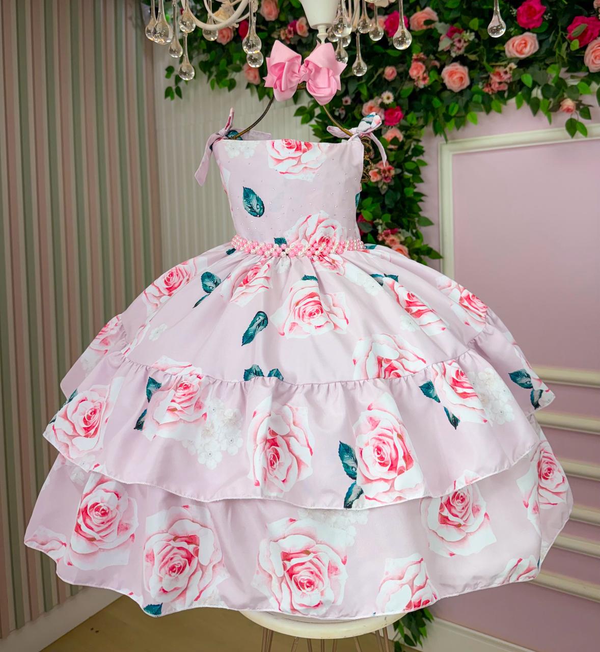 Vestido Giovanella Karine Florido Rosa (VESTGIOVNNLKRNFLRDRS)