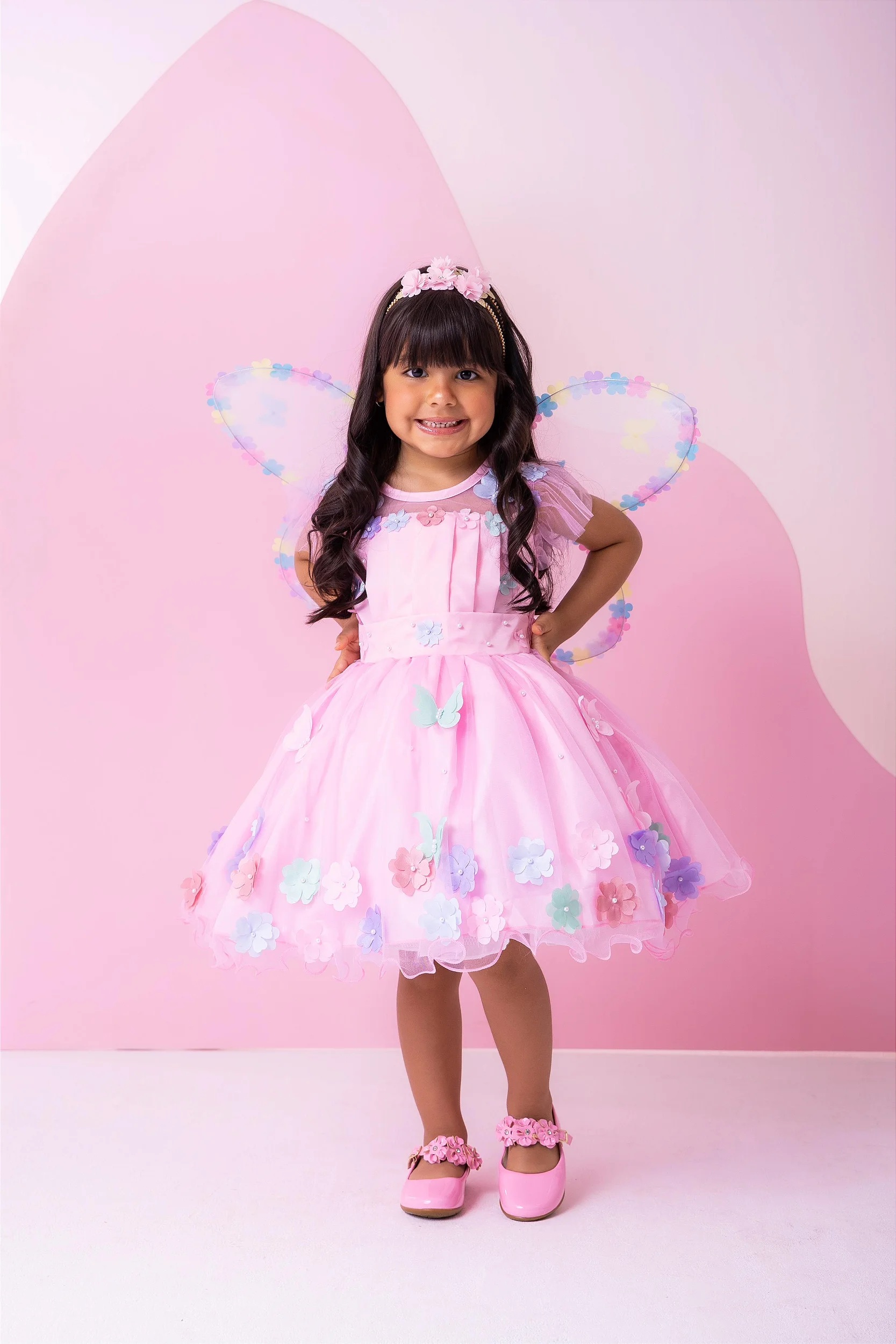 Vestido Marie Jardim Encantado Isis Luxinho Rosa (VESTMREJRDMENTISILXNRS)