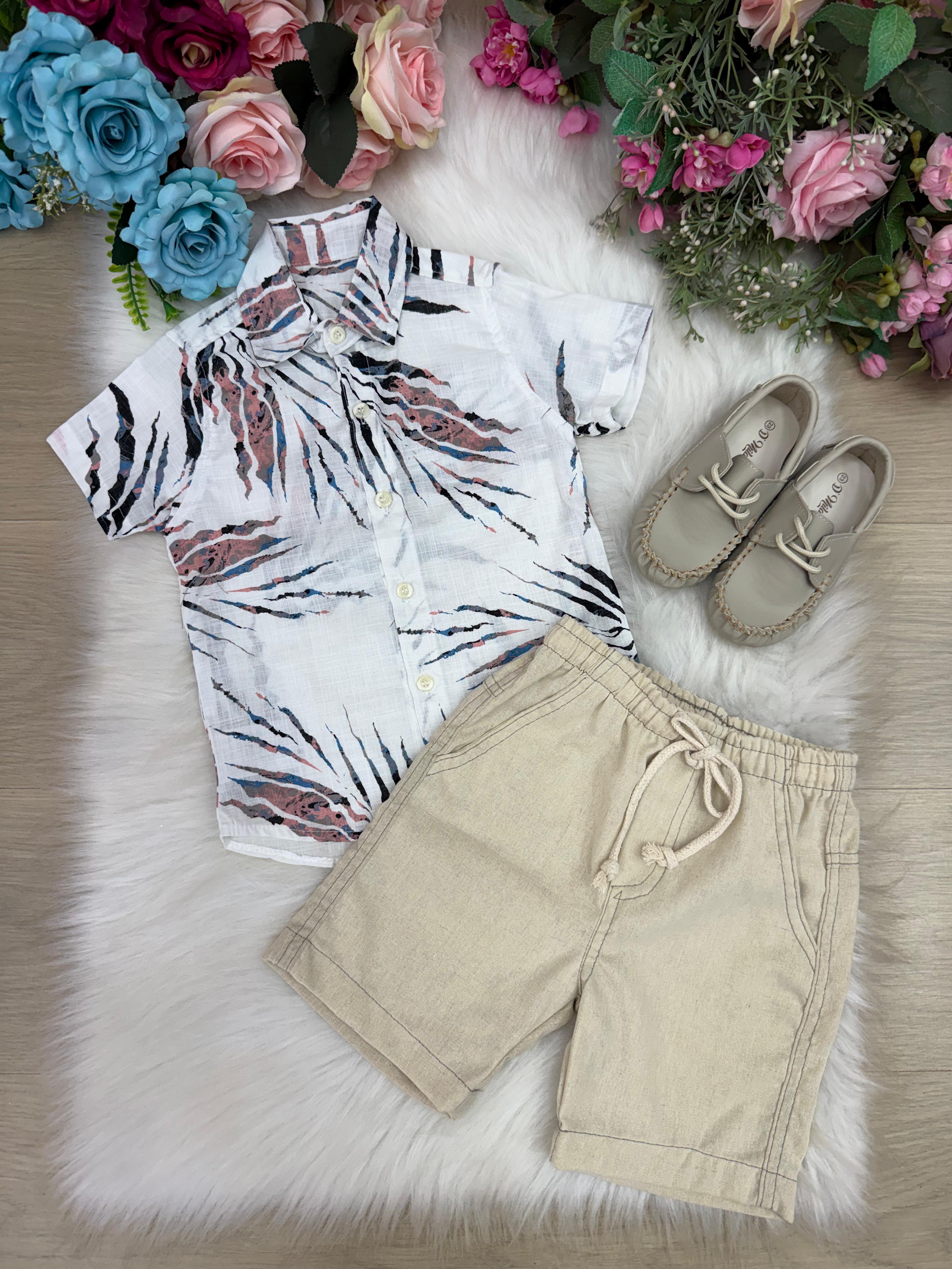 Conjunto Meninos Lucas Banana Club Shorts Linho (CNJTMNNLCBNNCLBSTHLN)