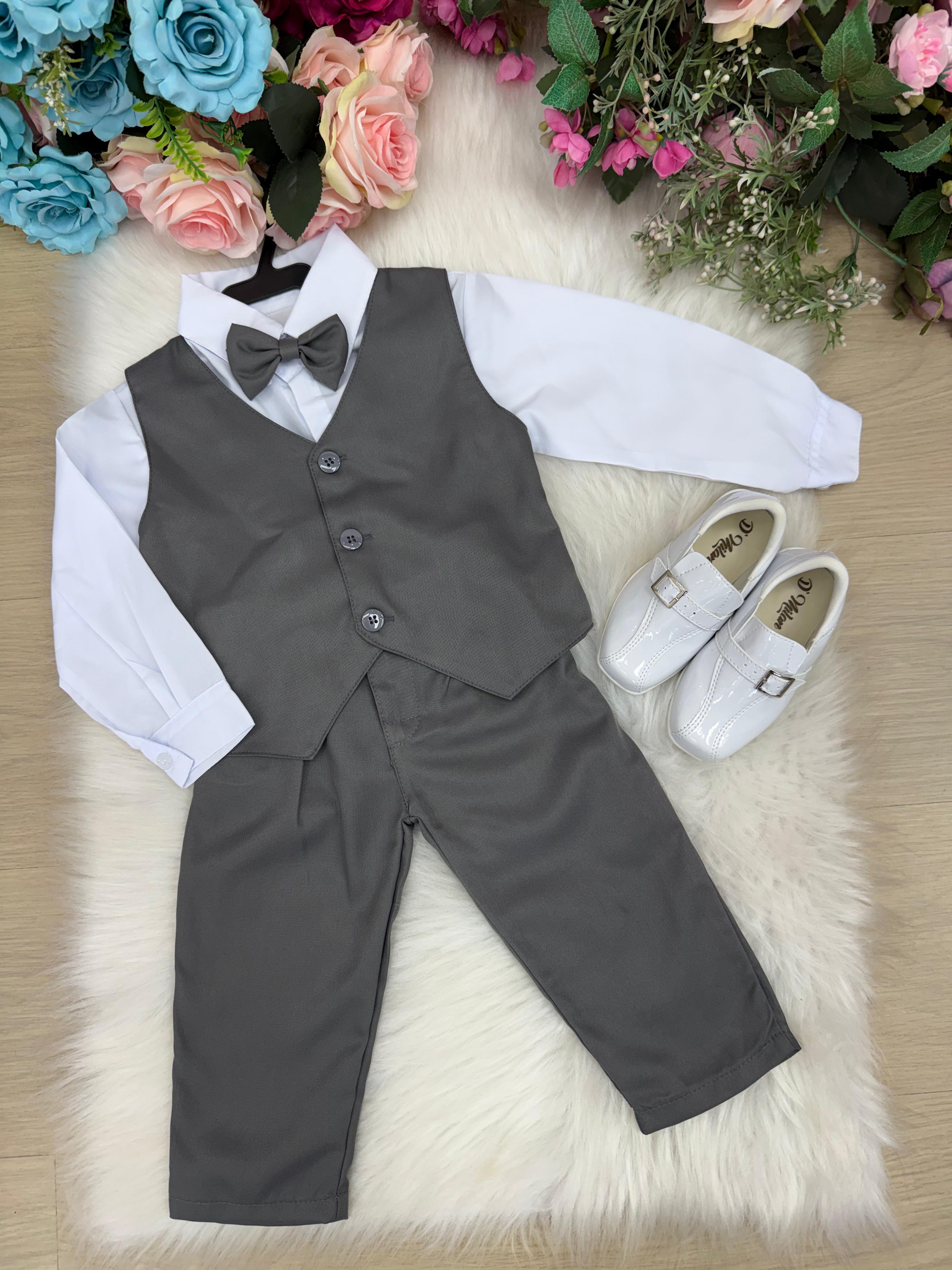 Conjunto Miss Cherry Social Colete Cinza (CNJTMSSCHRSCLCLTCNZ)